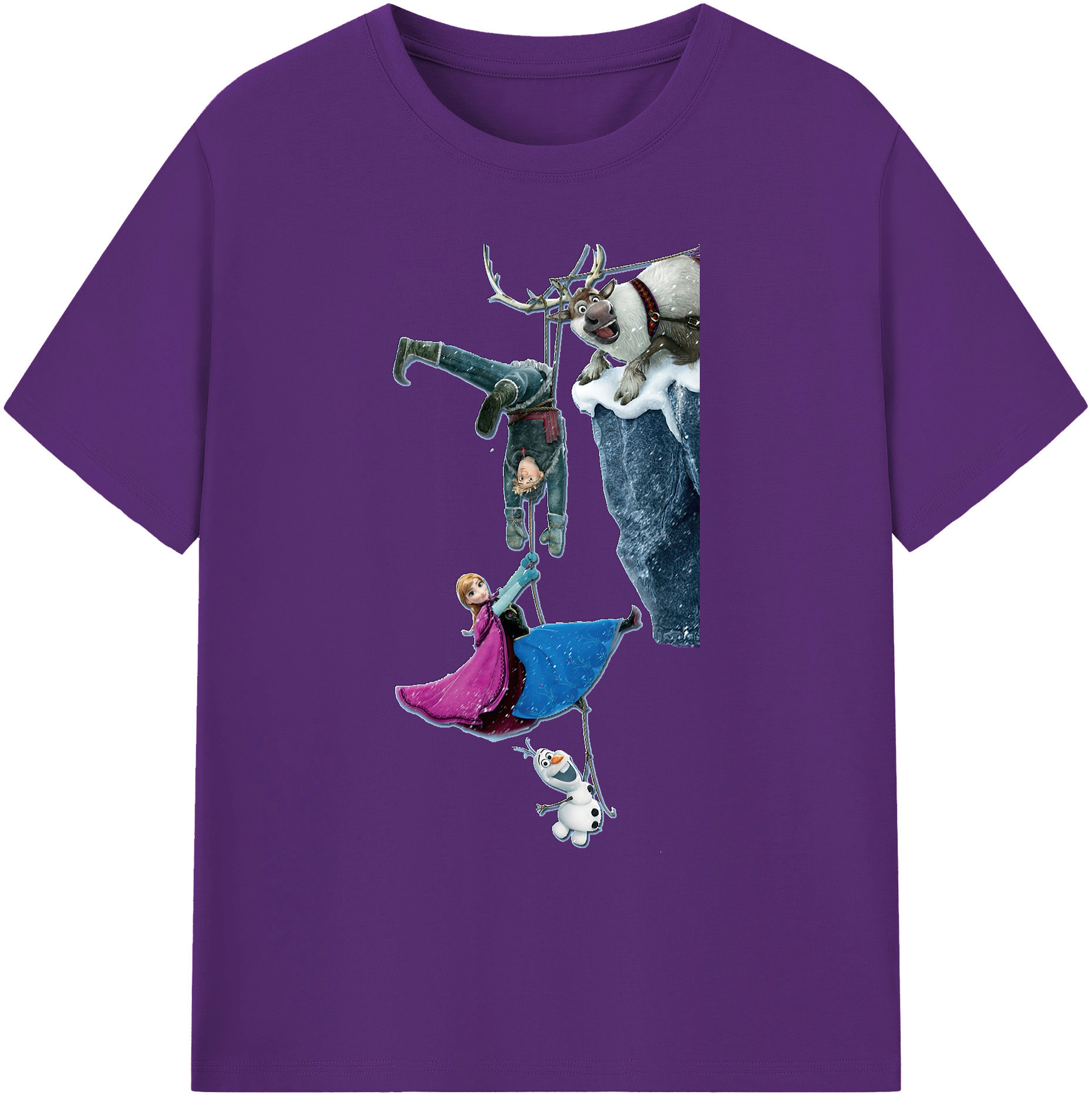 （画像用） アナと雪の女王 アンナ エルサ Frozen Anna Elsa 綿100％ メンズ半袖Tシャツ｜肌触りやわらか＆通気性