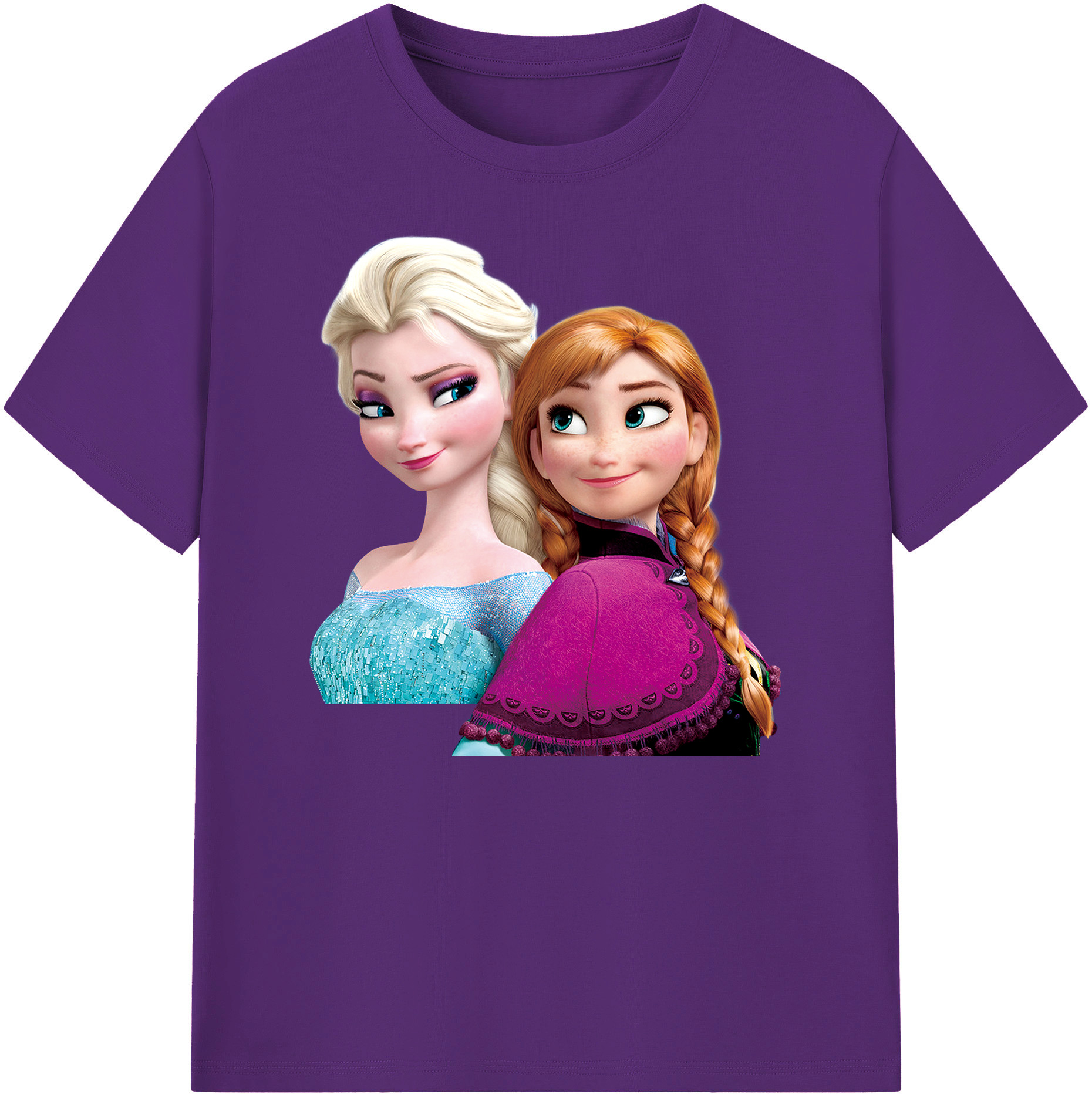 （画像用） アナと雪の女王 アンナ エルサ Frozen Anna Elsa 綿100％ メンズ半袖Tシャツ｜肌触りやわらか＆通気性