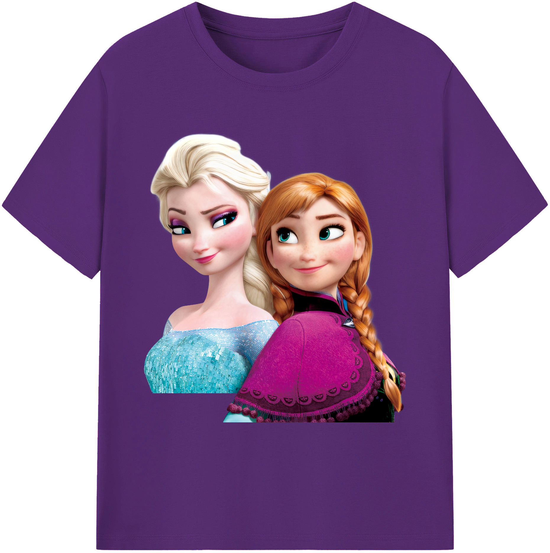 （画像用） アナと雪の女王 アンナ エルサ Frozen Anna Elsa 綿100％ メンズ半袖Tシャツ｜肌触りやわらか＆通気性