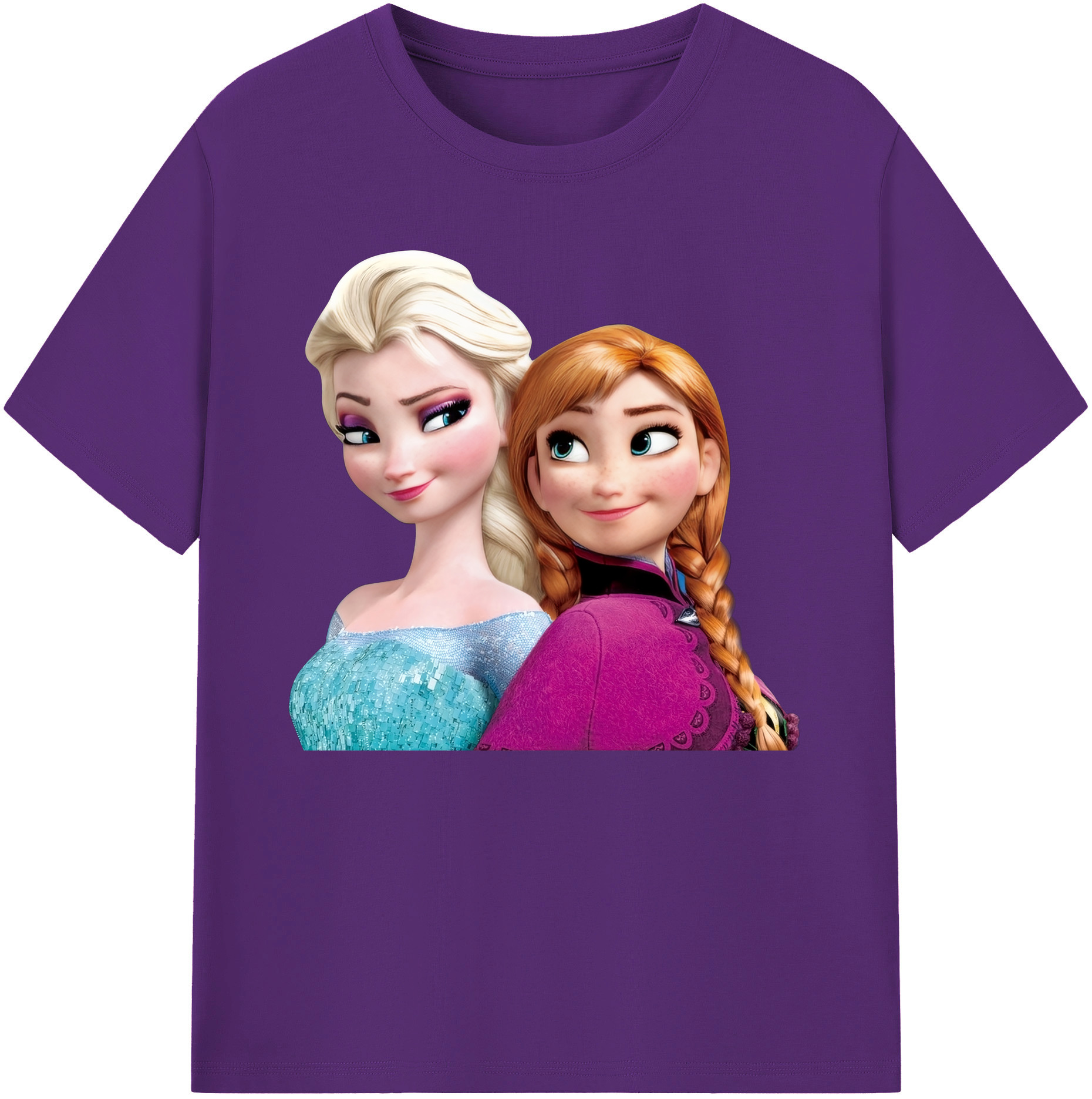 （画像用） アナと雪の女王 アンナ エルサ Frozen Anna Elsa 綿100％ メンズ半袖Tシャツ｜肌触りやわらか＆通気性
