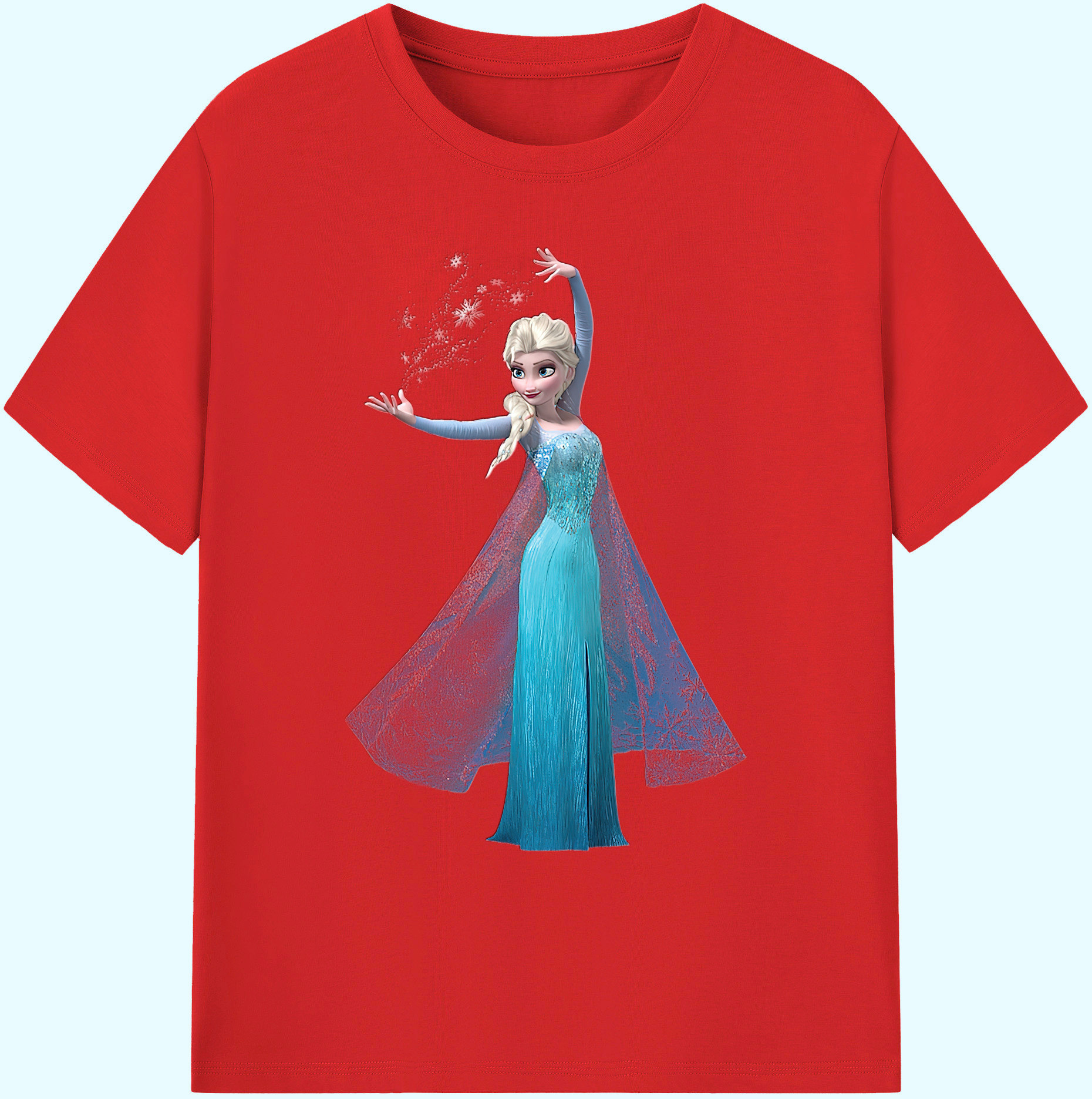 （画像用） アナと雪の女王 アンナ エルサ Frozen Anna Elsa 綿100％ メンズ半袖Tシャツ｜肌触りやわらか＆通気性