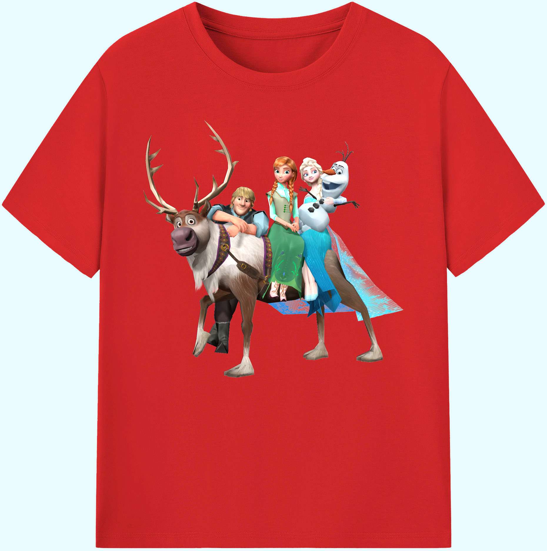 （画像用） アナと雪の女王 アンナ エルサ Frozen Anna Elsa 綿100％ メンズ半袖Tシャツ｜肌触りやわらか＆通気性