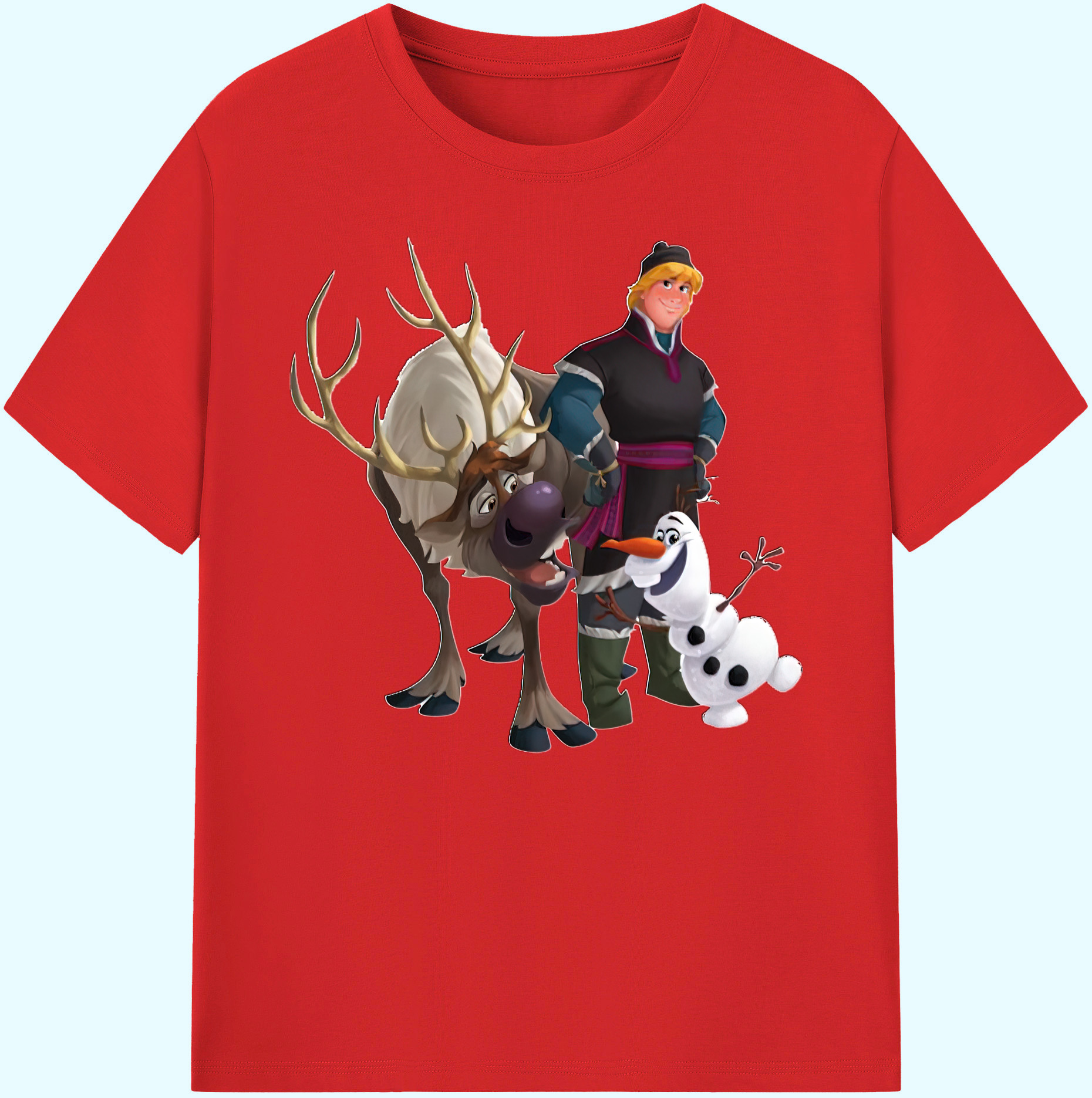 （画像用） アナと雪の女王 アンナ エルサ Frozen Anna Elsa 綿100％ メンズ半袖Tシャツ｜肌触りやわらか＆通気性