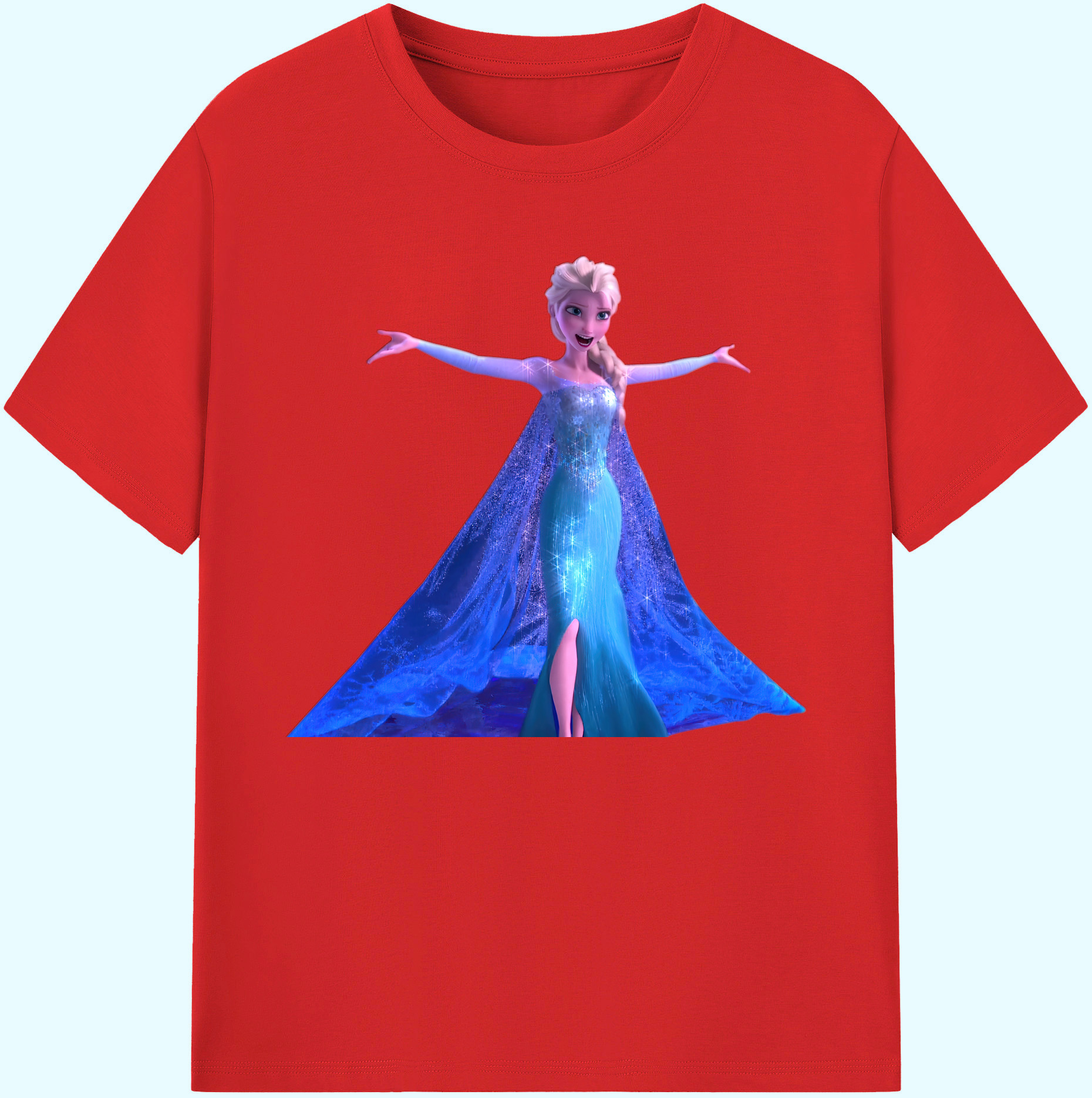 （画像用） アナと雪の女王 アンナ エルサ Frozen Anna Elsa 綿100％ メンズ半袖Tシャツ｜肌触りやわらか＆通気性