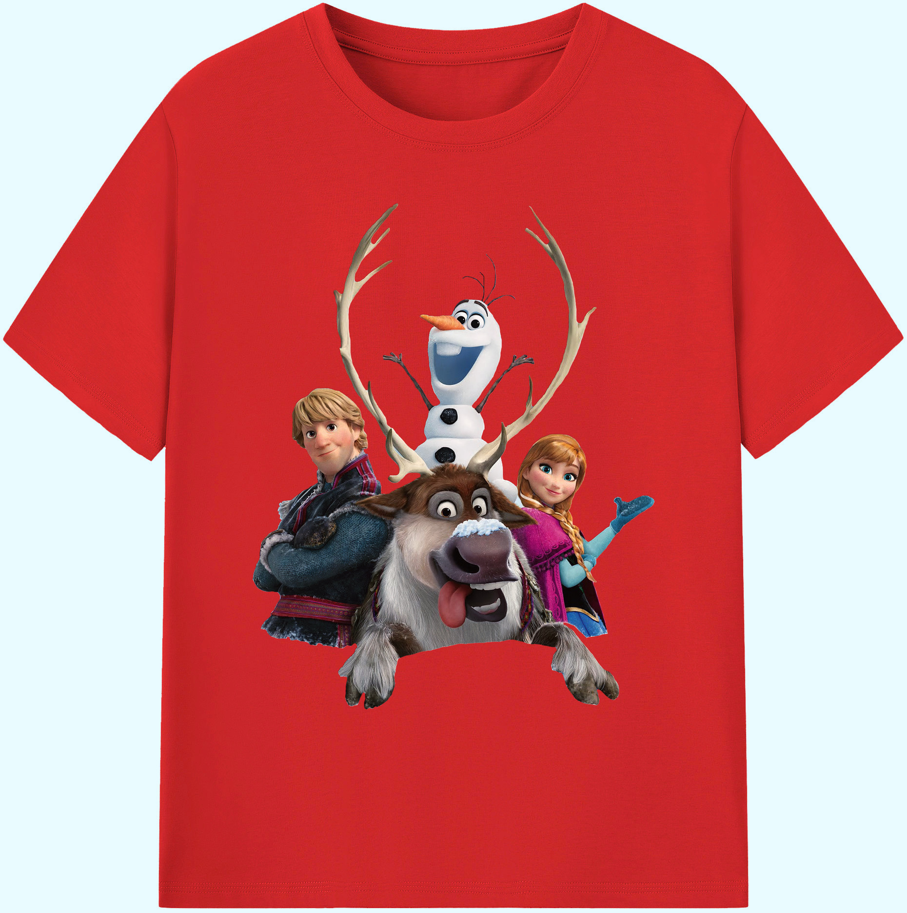 （画像用） アナと雪の女王 アンナ エルサ Frozen Anna Elsa 綿100％ メンズ半袖Tシャツ｜肌触りやわらか＆通気性