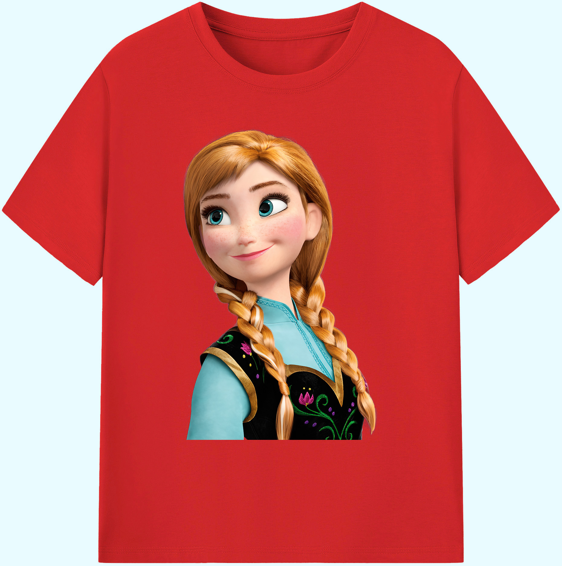 （画像用） アナと雪の女王 アンナ エルサ Frozen Anna Elsa 綿100％ メンズ半袖Tシャツ｜肌触りやわらか＆通気性