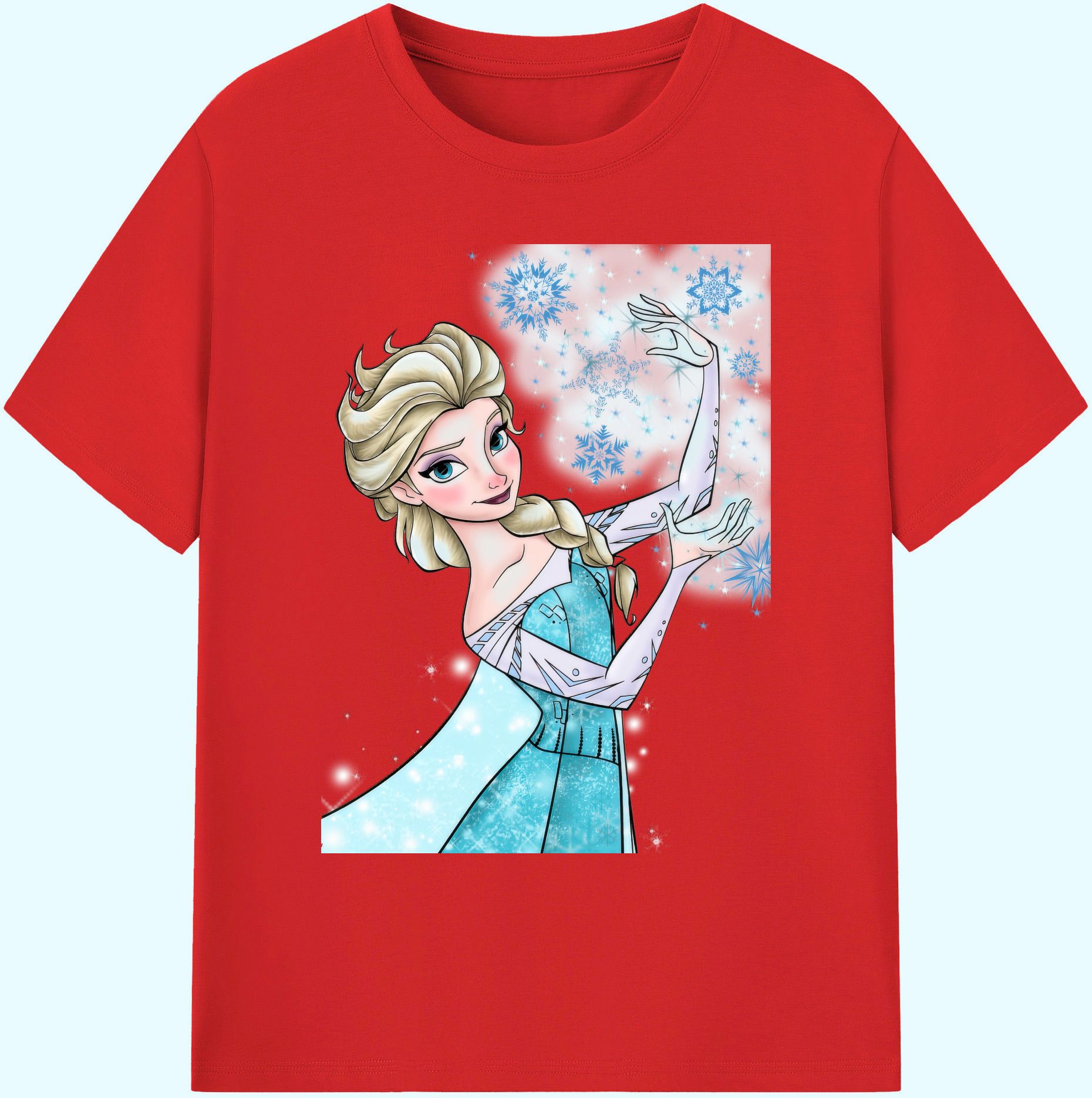 （画像用） アナと雪の女王 アンナ エルサ Frozen Anna Elsa 綿100％ メンズ半袖Tシャツ｜肌触りやわらか＆通気性