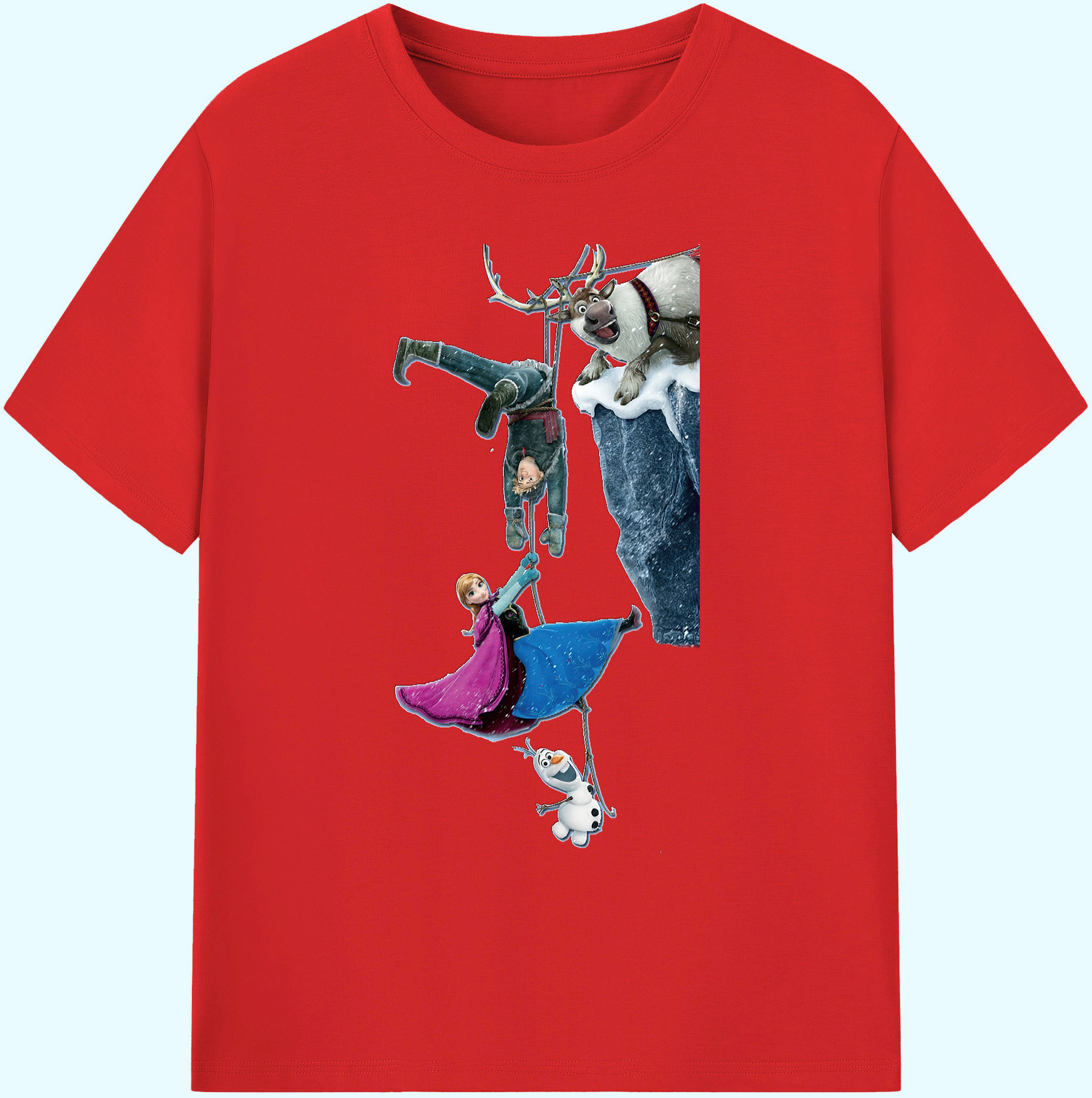 （画像用） アナと雪の女王 アンナ エルサ Frozen Anna Elsa 綿100％ メンズ半袖Tシャツ｜肌触りやわらか＆通気性