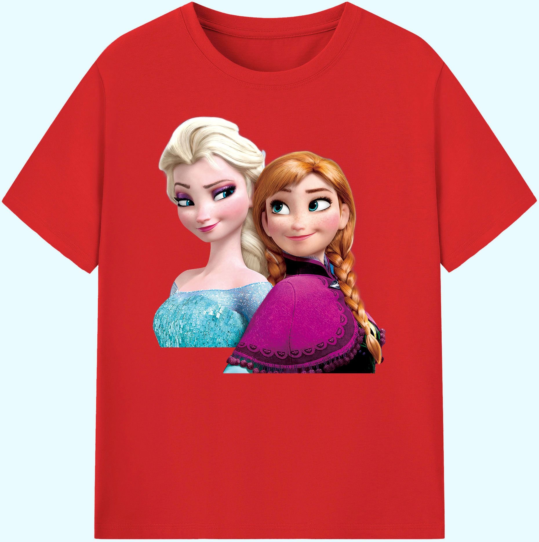 （画像用） アナと雪の女王 アンナ エルサ Frozen Anna Elsa 綿100％ メンズ半袖Tシャツ｜肌触りやわらか＆通気性