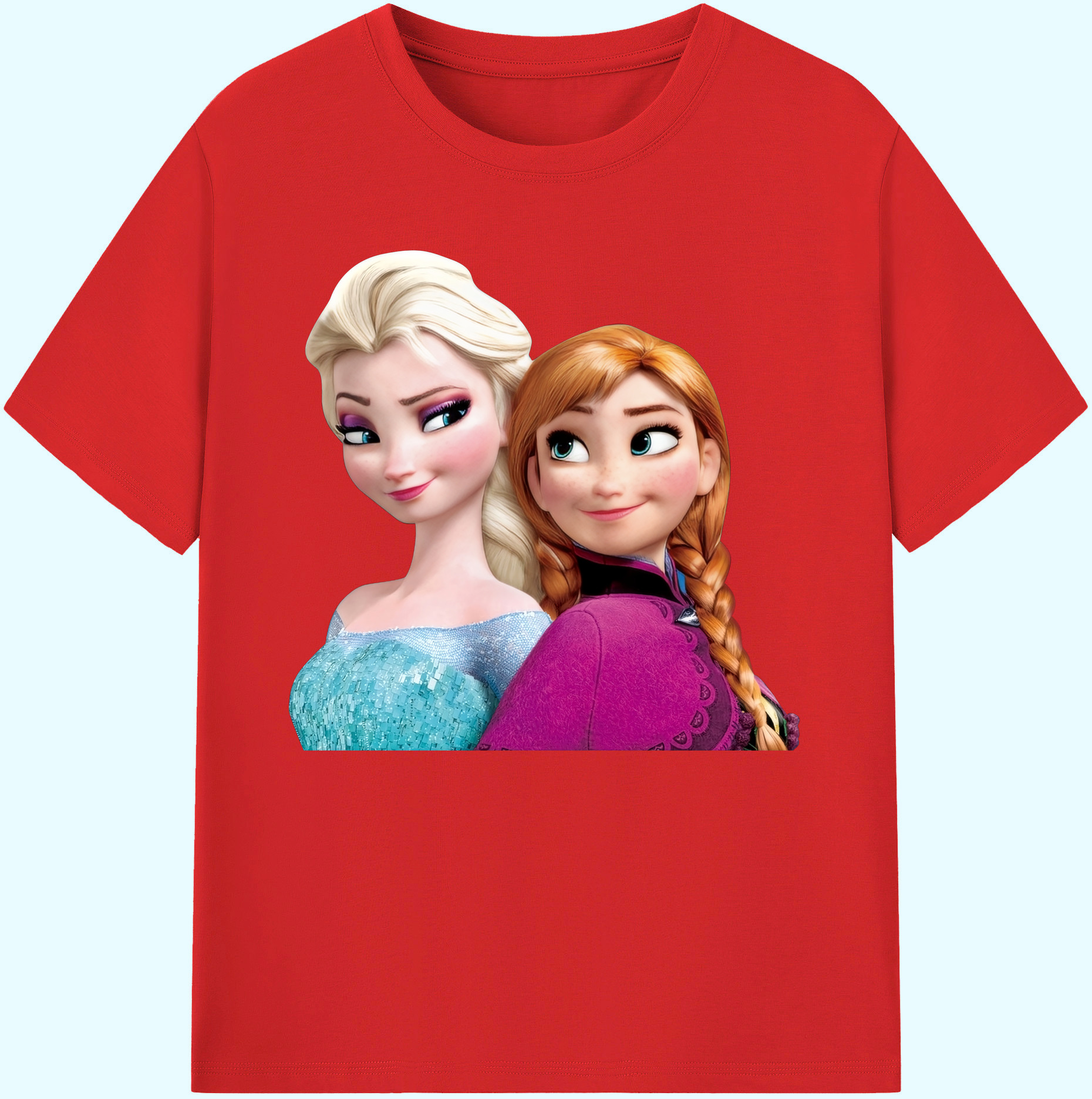 （画像用） アナと雪の女王 アンナ エルサ Frozen Anna Elsa 綿100％ メンズ半袖Tシャツ｜肌触りやわらか＆通気性