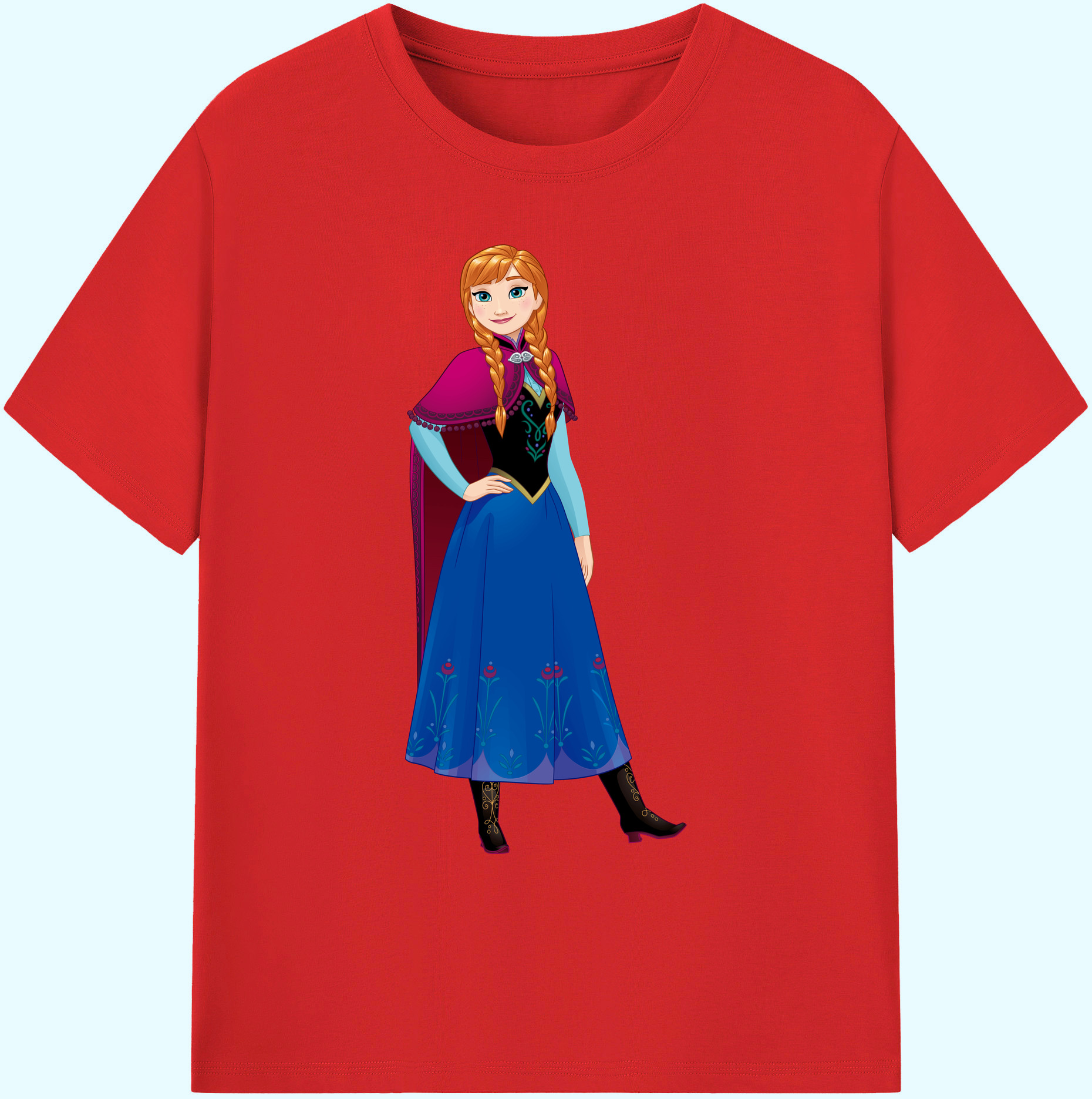 （画像用） アナと雪の女王 アンナ エルサ Frozen Anna Elsa 綿100％ メンズ半袖Tシャツ｜肌触りやわらか＆通気性