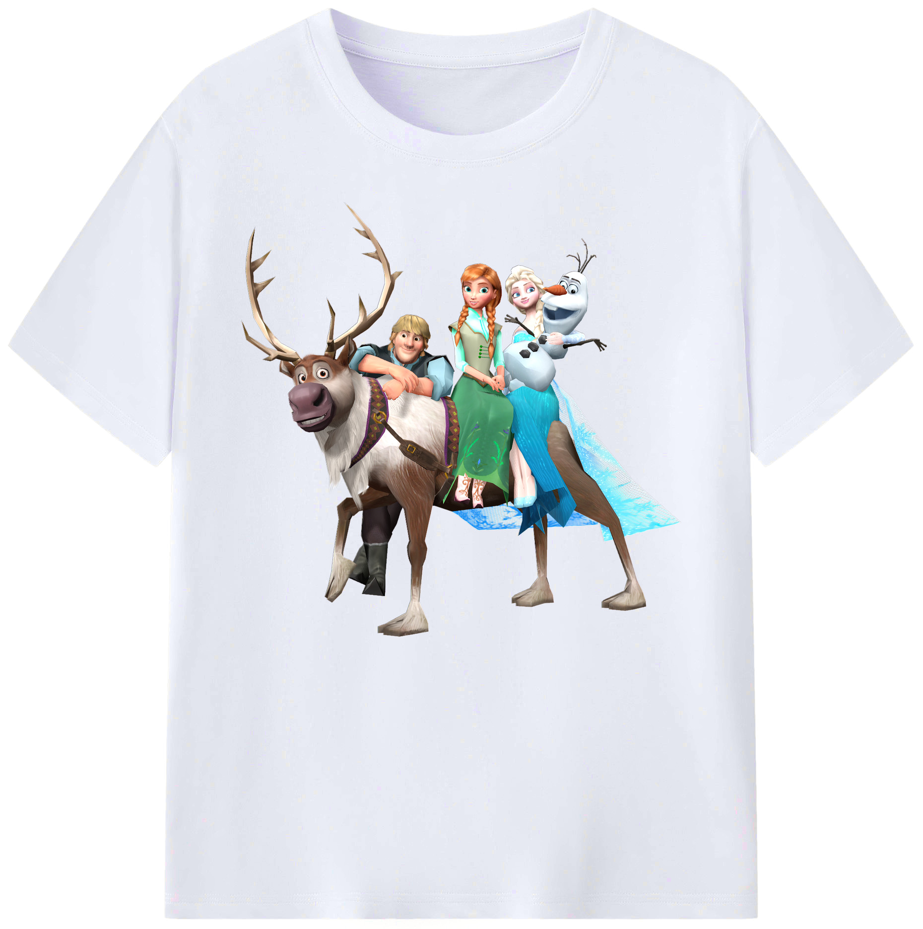 （画像用） アナと雪の女王 アンナ エルサ Frozen Anna Elsa 綿100％ メンズ半袖Tシャツ｜肌触りやわらか＆通気性