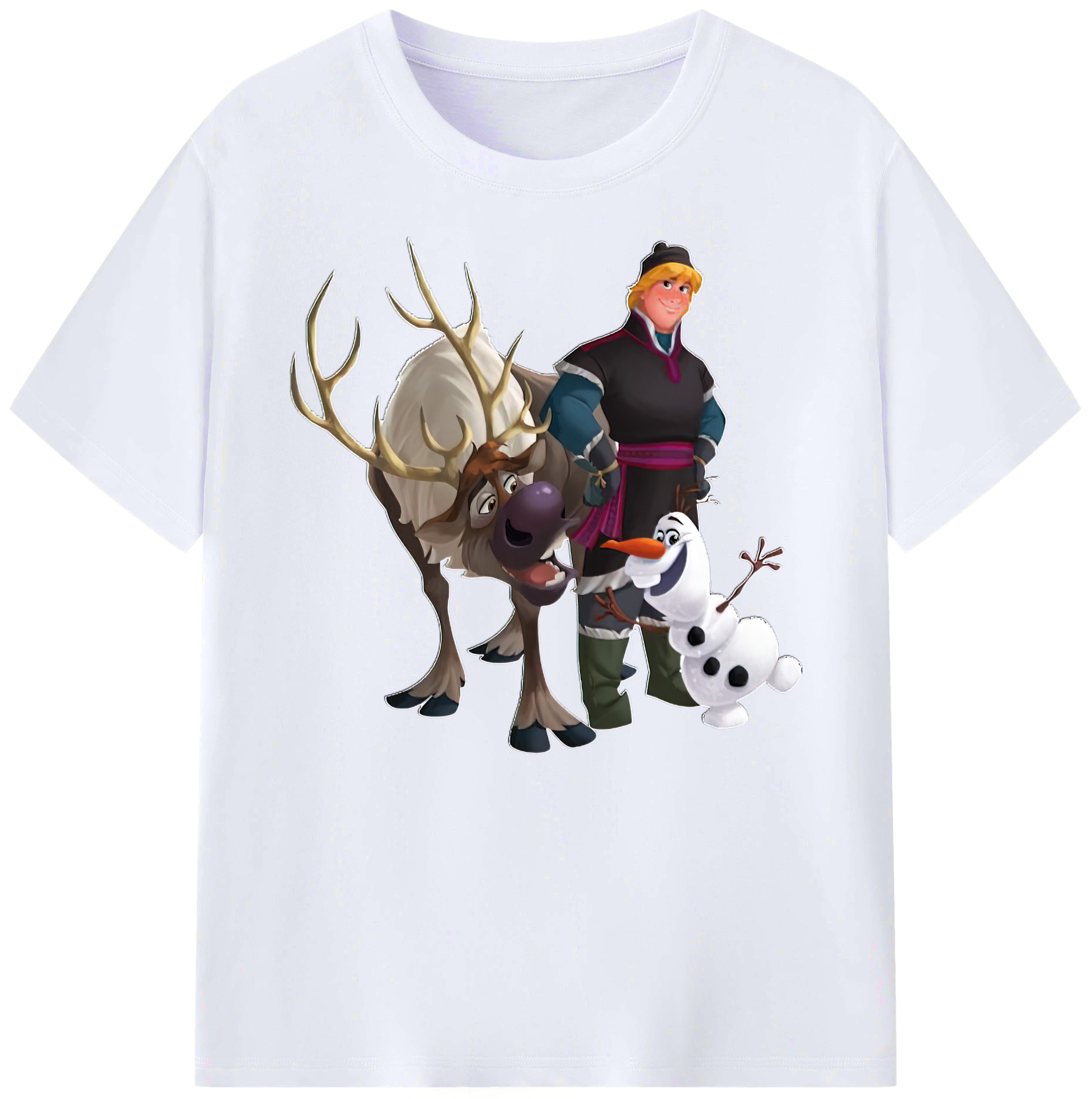 （画像用） アナと雪の女王 アンナ エルサ Frozen Anna Elsa 綿100％ メンズ半袖Tシャツ｜肌触りやわらか＆通気性