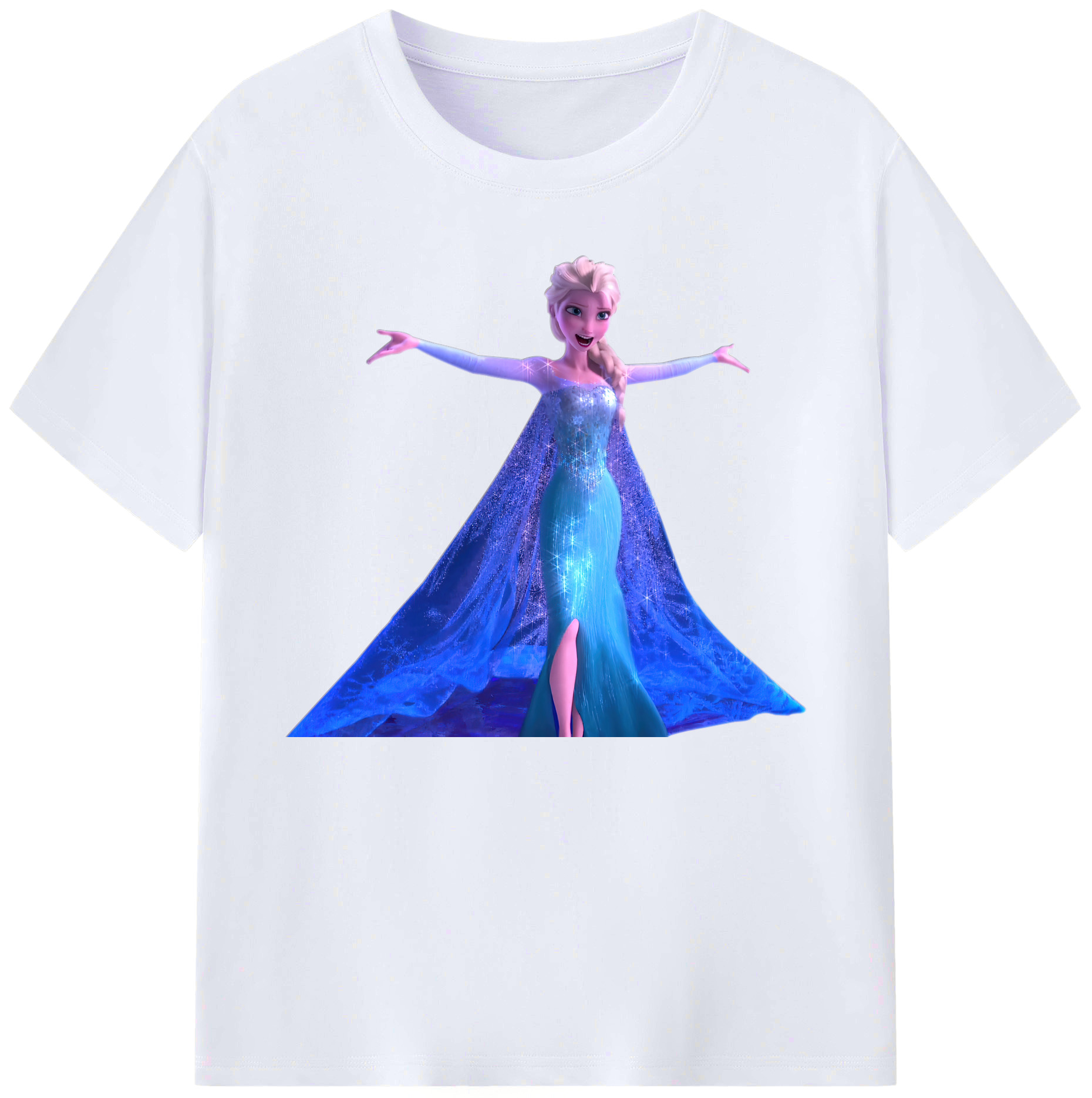 （画像用） アナと雪の女王 アンナ エルサ Frozen Anna Elsa 綿100％ メンズ半袖Tシャツ｜肌触りやわらか＆通気性