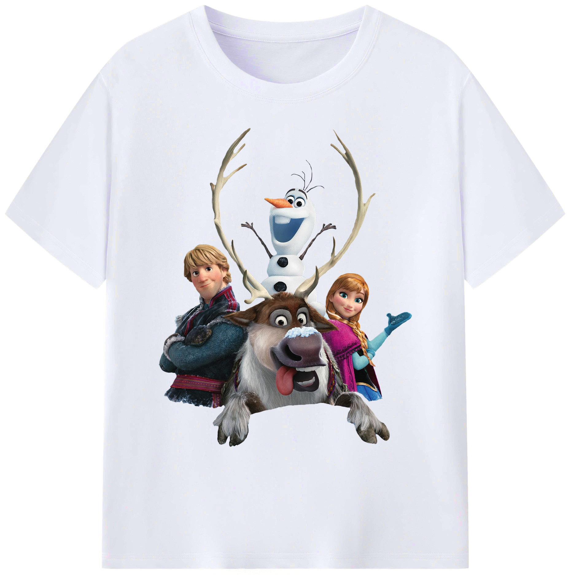 （画像用） アナと雪の女王 アンナ エルサ Frozen Anna Elsa 綿100％ メンズ半袖Tシャツ｜肌触りやわらか＆通気性