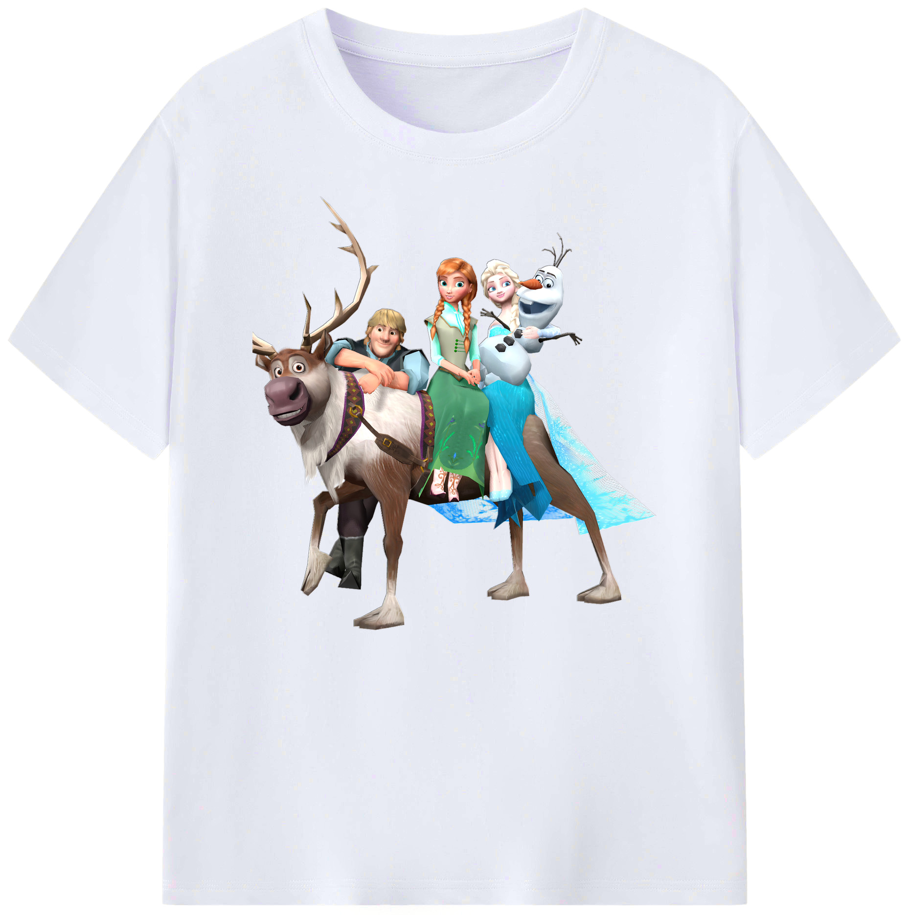 （画像用） アナと雪の女王 アンナ エルサ Frozen Anna Elsa 綿100％ メンズ半袖Tシャツ｜肌触りやわらか＆通気性