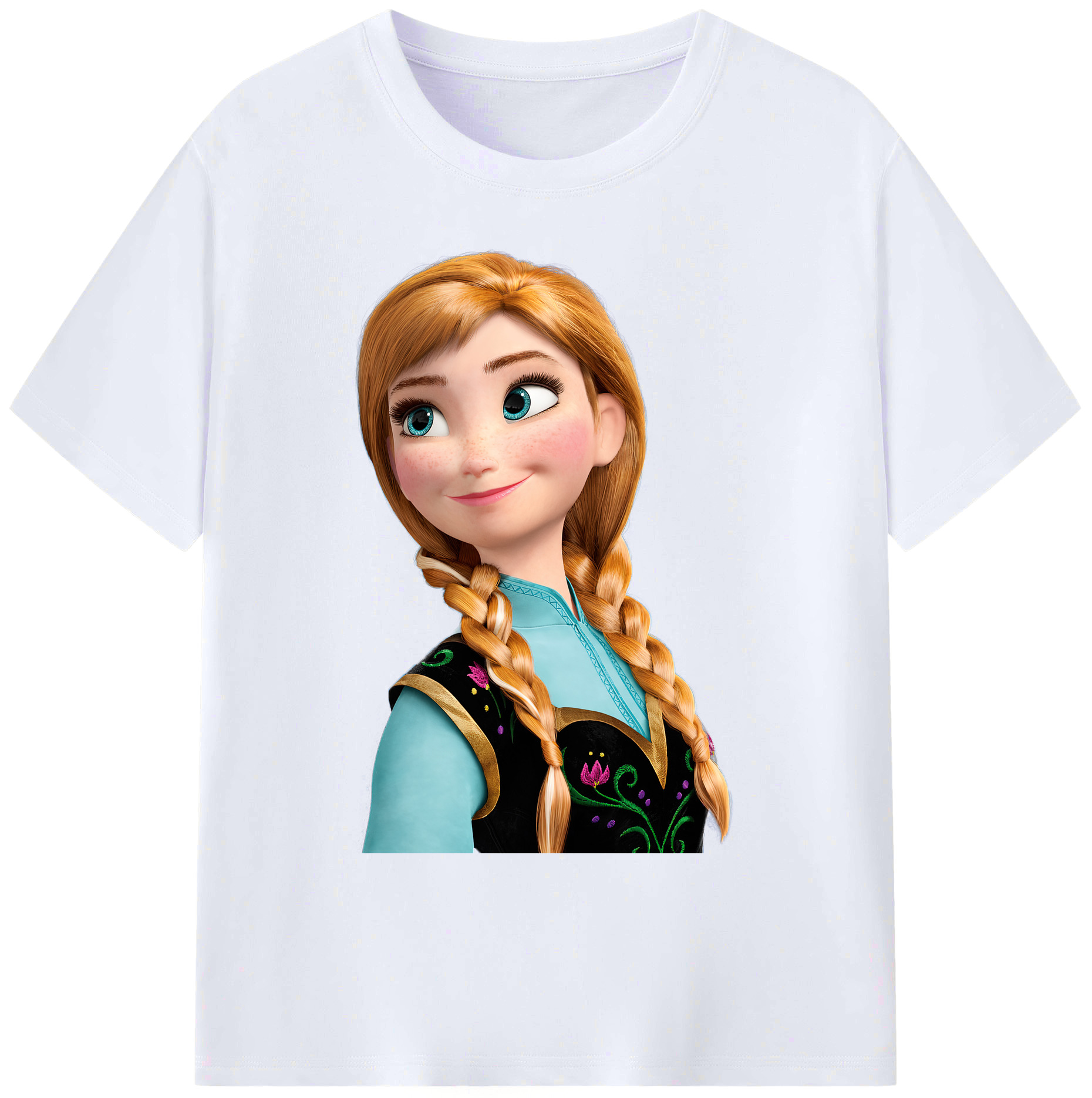 （画像用） アナと雪の女王 アンナ エルサ Frozen Anna Elsa 綿100％ メンズ半袖Tシャツ｜肌触りやわらか＆通気性