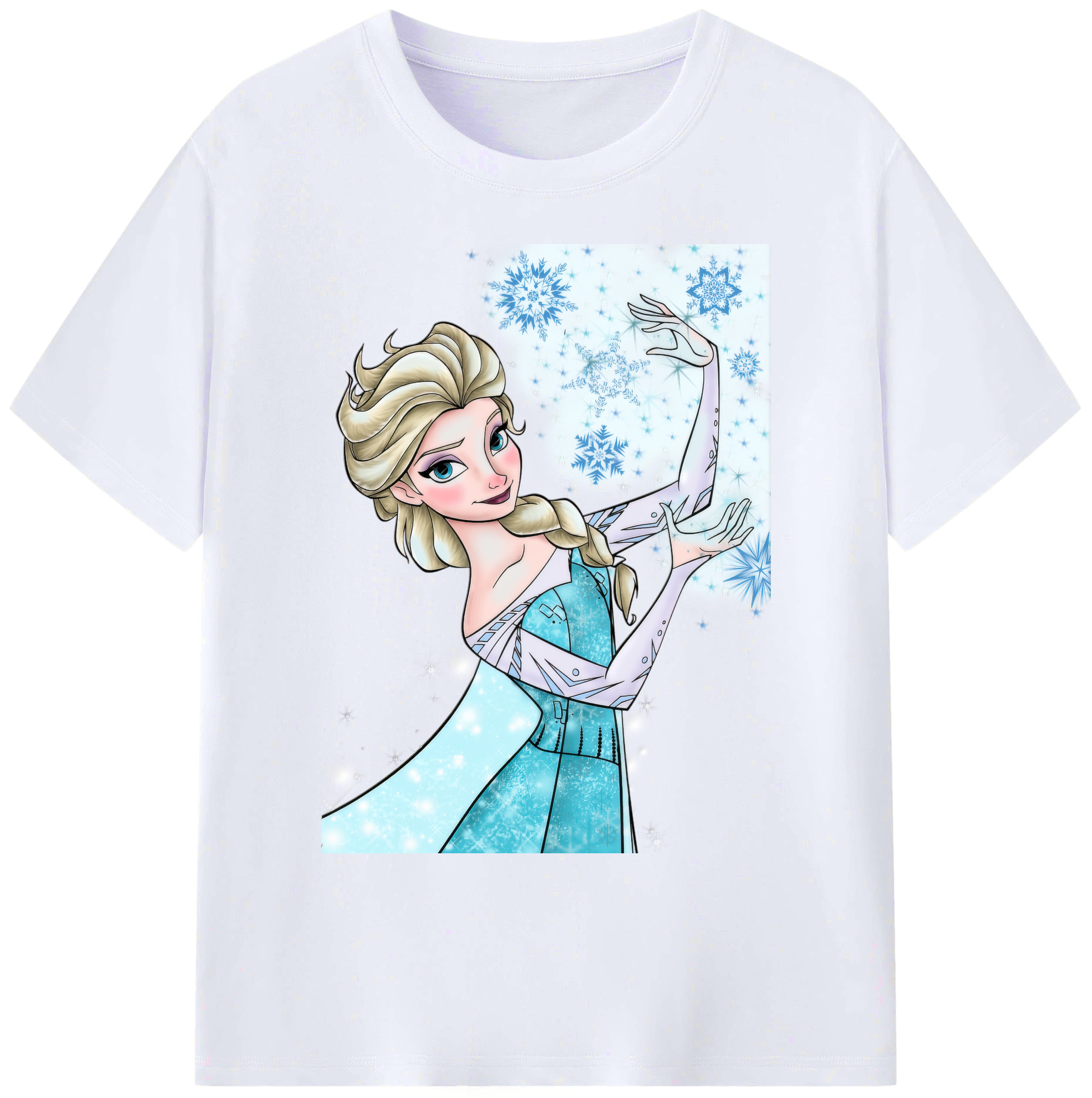 （画像用） アナと雪の女王 アンナ エルサ Frozen Anna Elsa 綿100％ メンズ半袖Tシャツ｜肌触りやわらか＆通気性