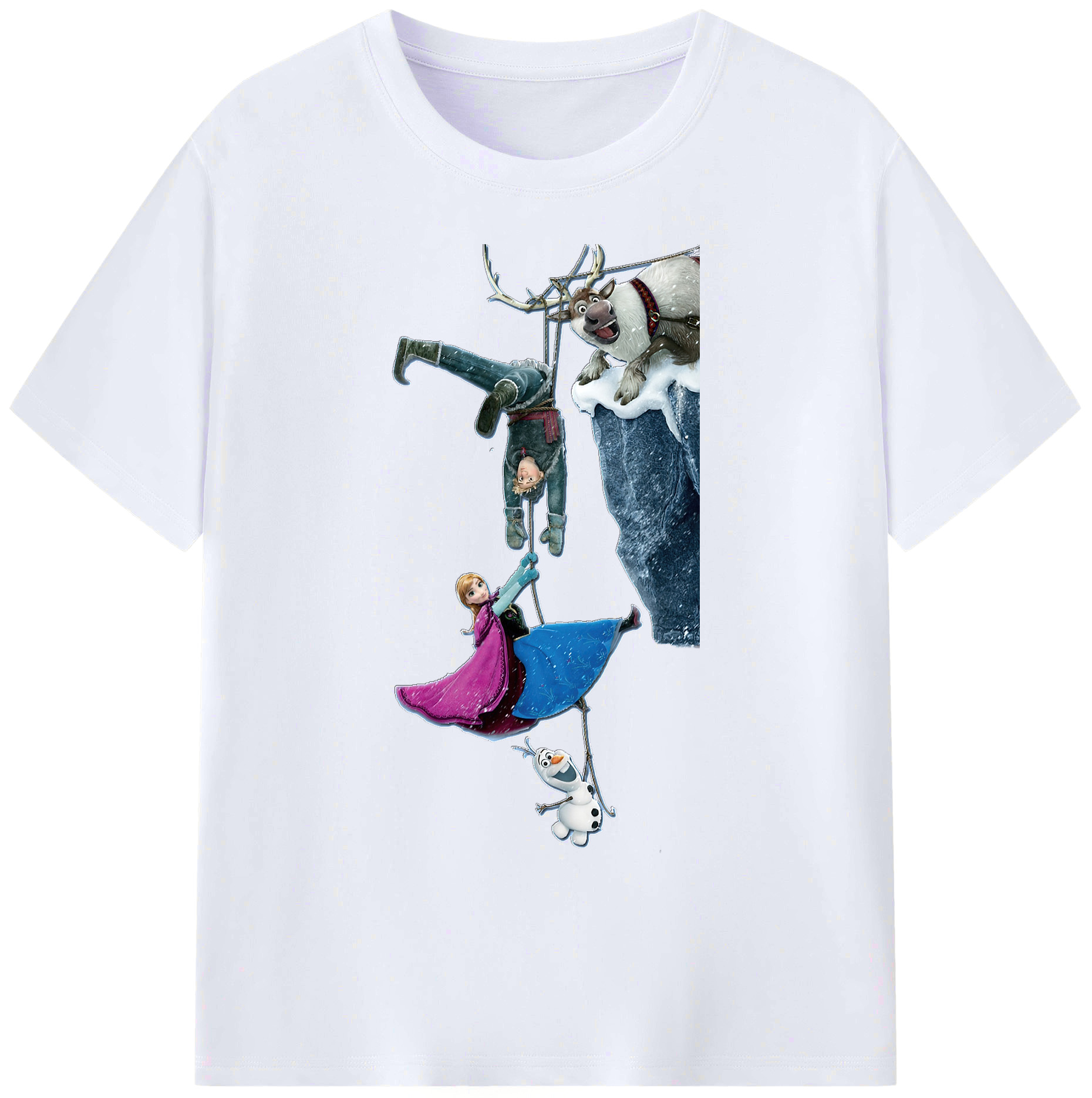 （画像用） アナと雪の女王 アンナ エルサ Frozen Anna Elsa 綿100％ メンズ半袖Tシャツ｜肌触りやわらか＆通気性