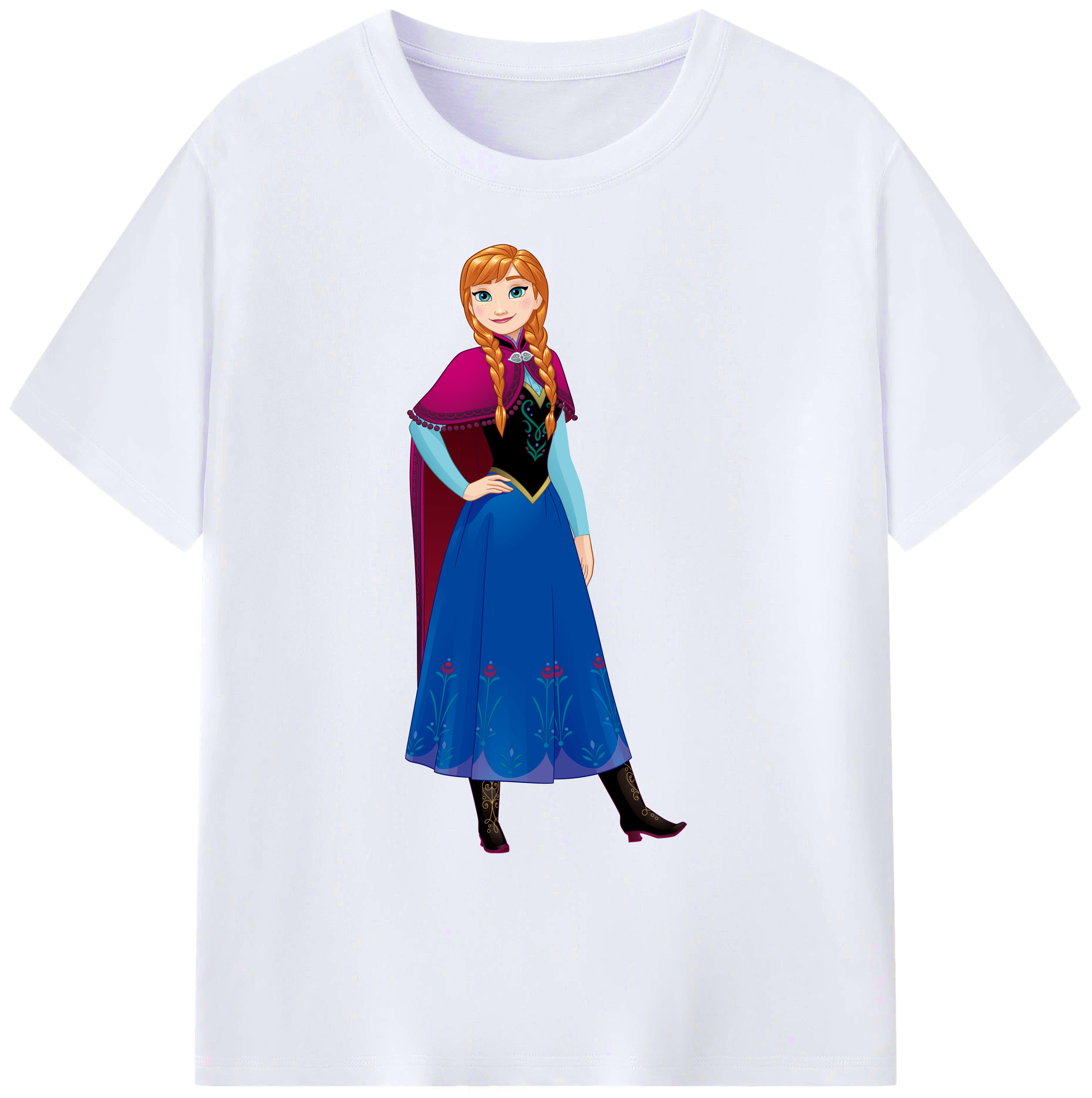 （画像用） アナと雪の女王 アンナ エルサ Frozen Anna Elsa 綿100％ メンズ半袖Tシャツ｜肌触りやわらか＆通気性