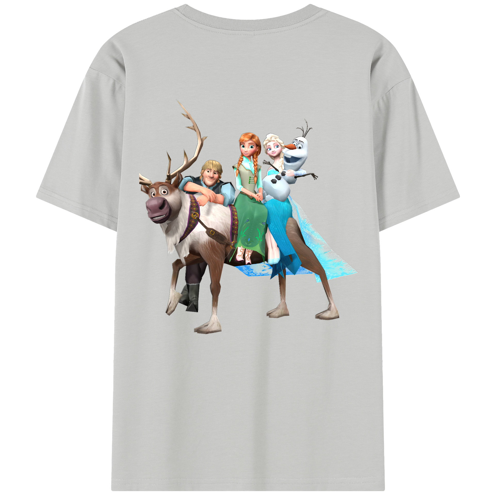 （画像用） アナと雪の女王 アンナ エルサ Frozen Anna Elsa レディース半袖Tシャツ(バックプリント)
