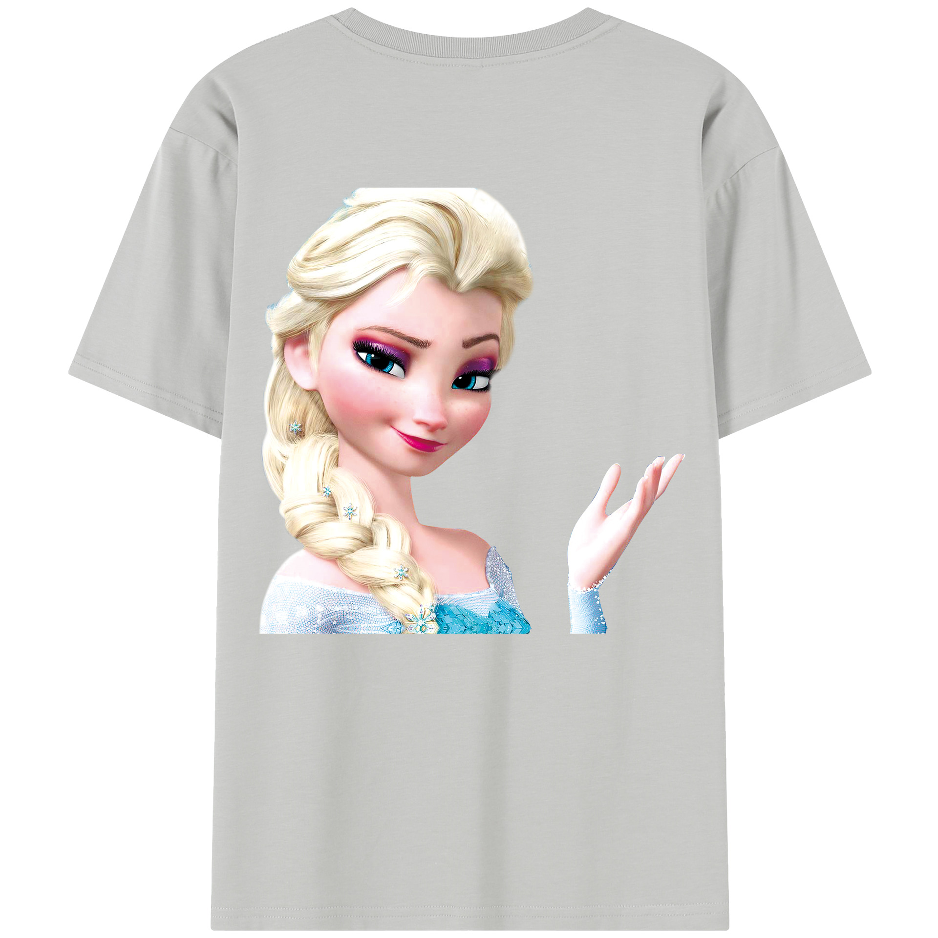 （画像用） アナと雪の女王 アンナ エルサ Frozen Anna Elsa レディース半袖Tシャツ(バックプリント)