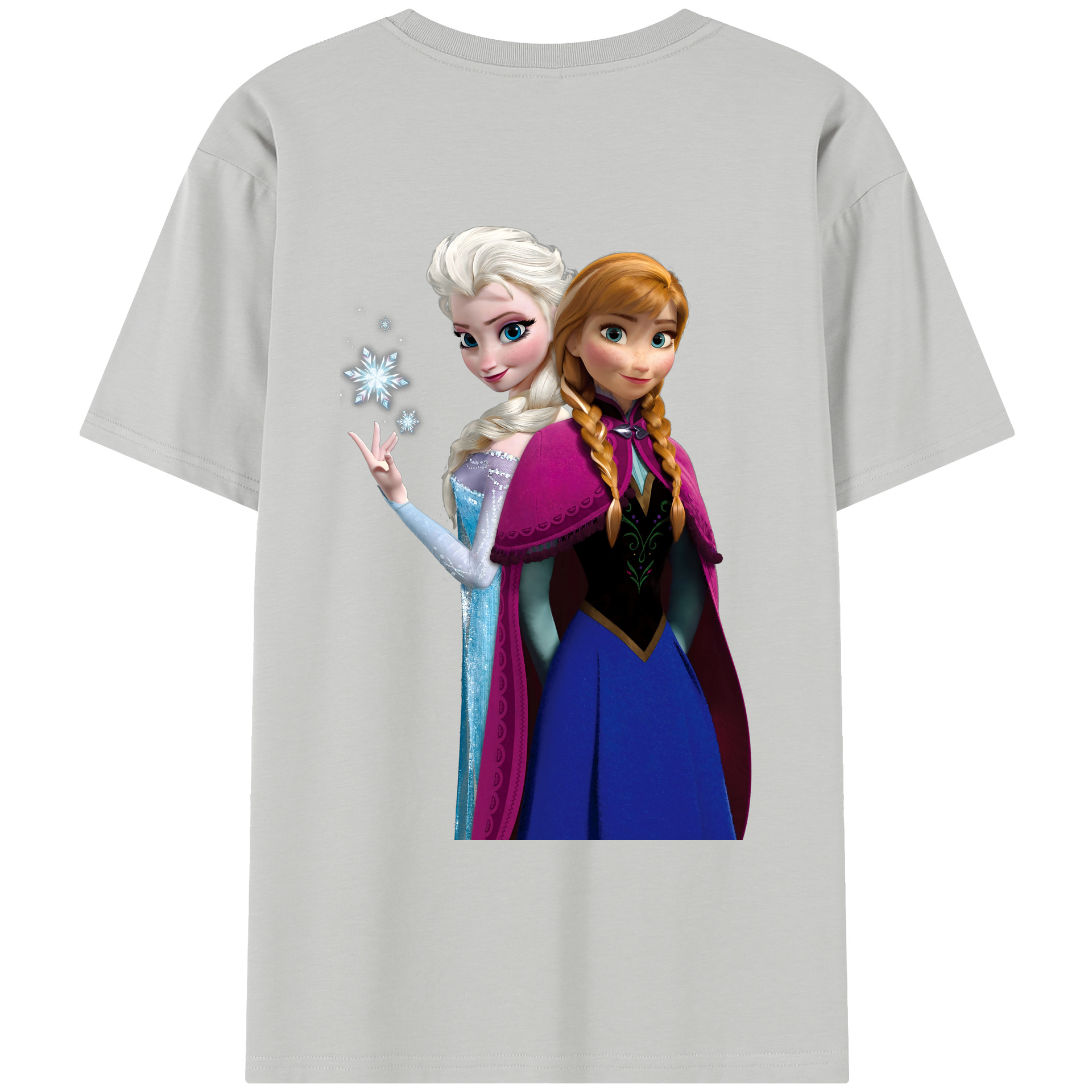 （画像用） アナと雪の女王 アンナ エルサ Frozen Anna Elsa レディース半袖Tシャツ(バックプリント)