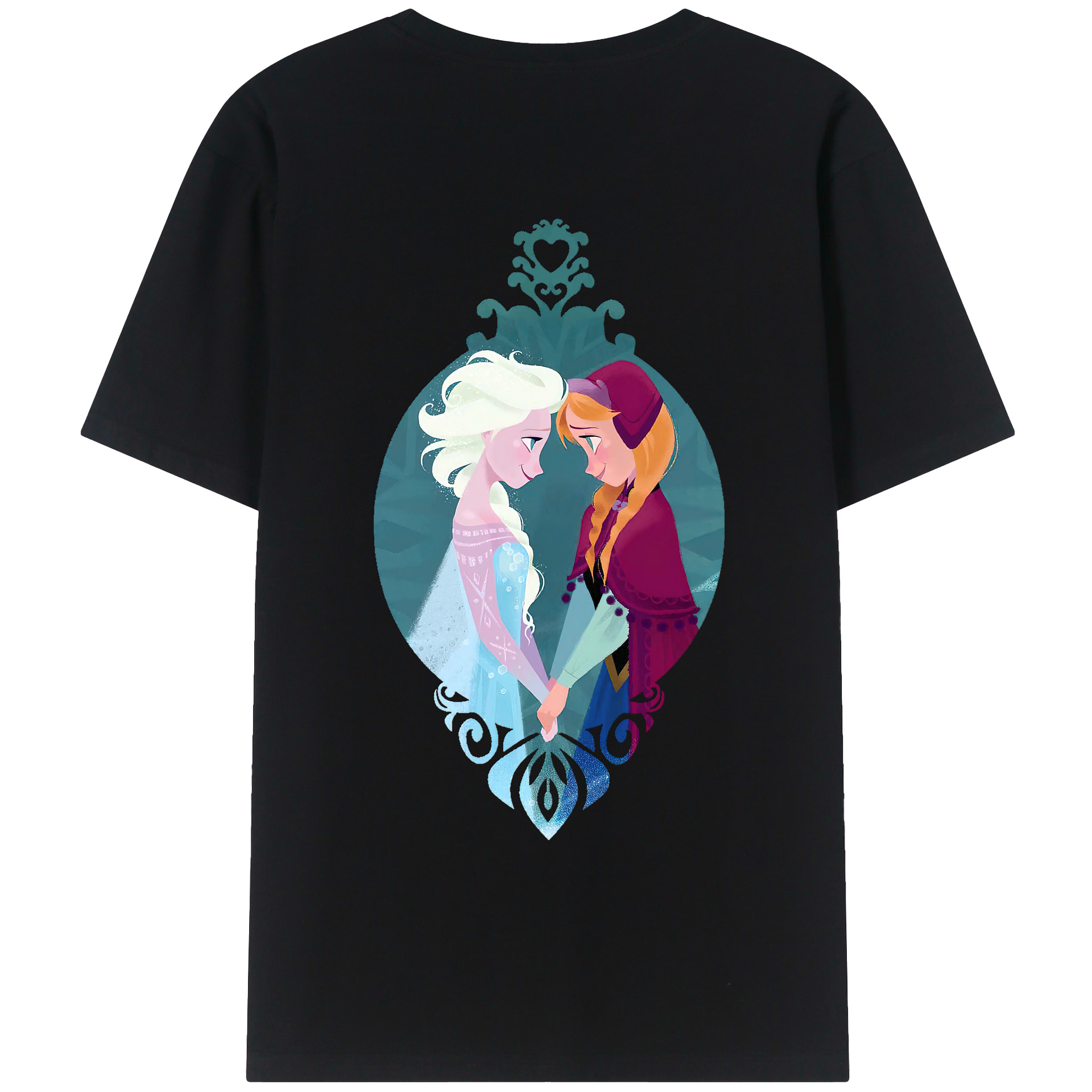（画像用） アナと雪の女王 アンナ エルサ Frozen Anna Elsa レディース半袖Tシャツ(バックプリント)