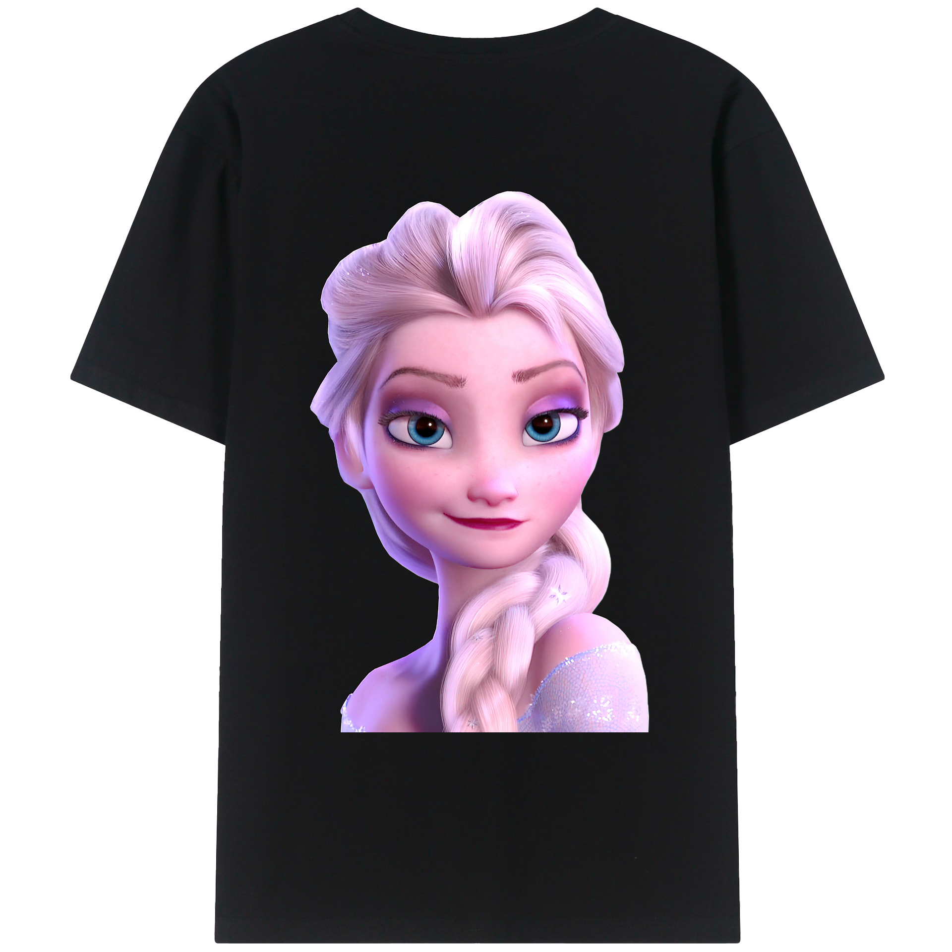 （画像用） アナと雪の女王 アンナ エルサ Frozen Anna Elsa レディース半袖Tシャツ(バックプリント)
