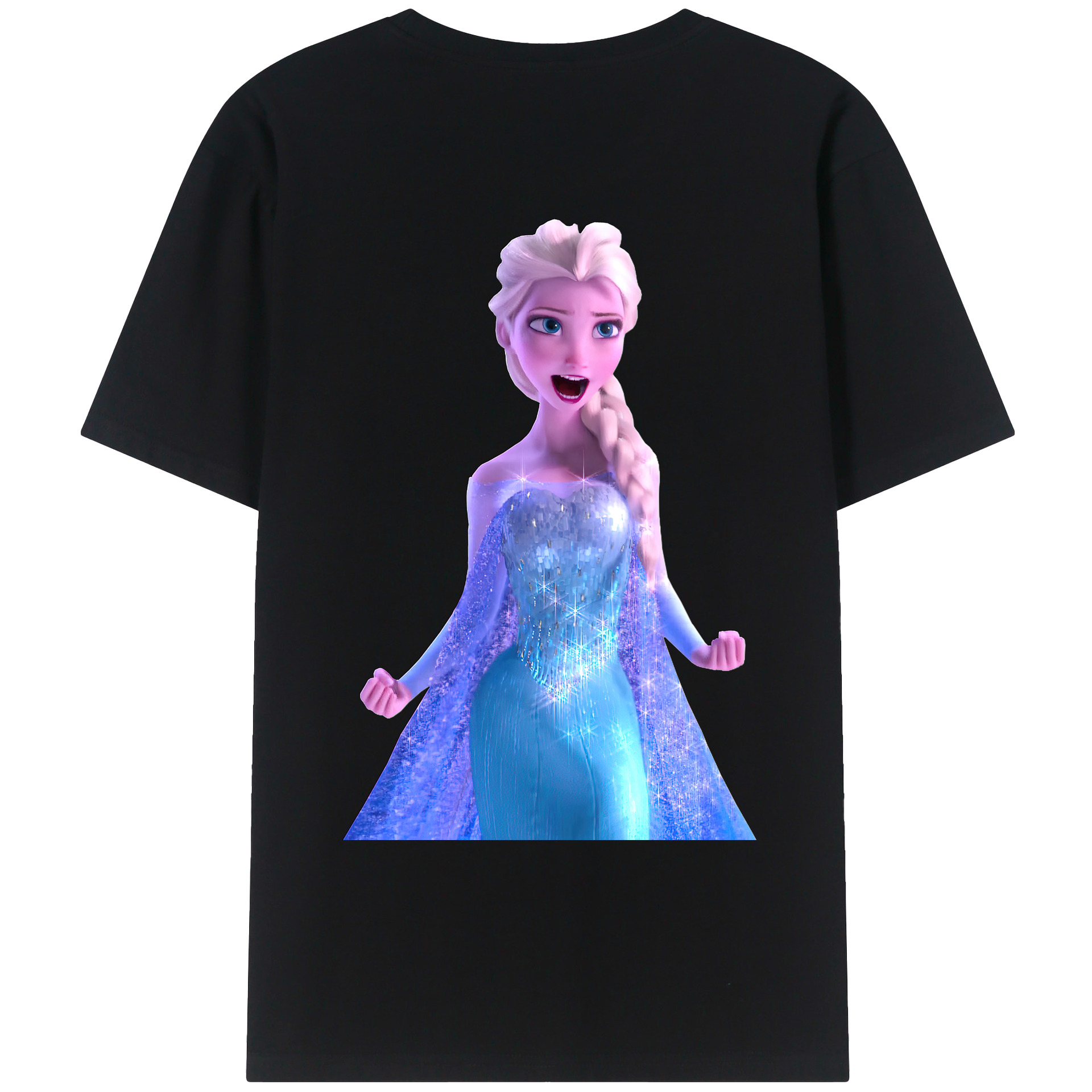 （画像用） アナと雪の女王 アンナ エルサ Frozen Anna Elsa レディース半袖Tシャツ(バックプリント)