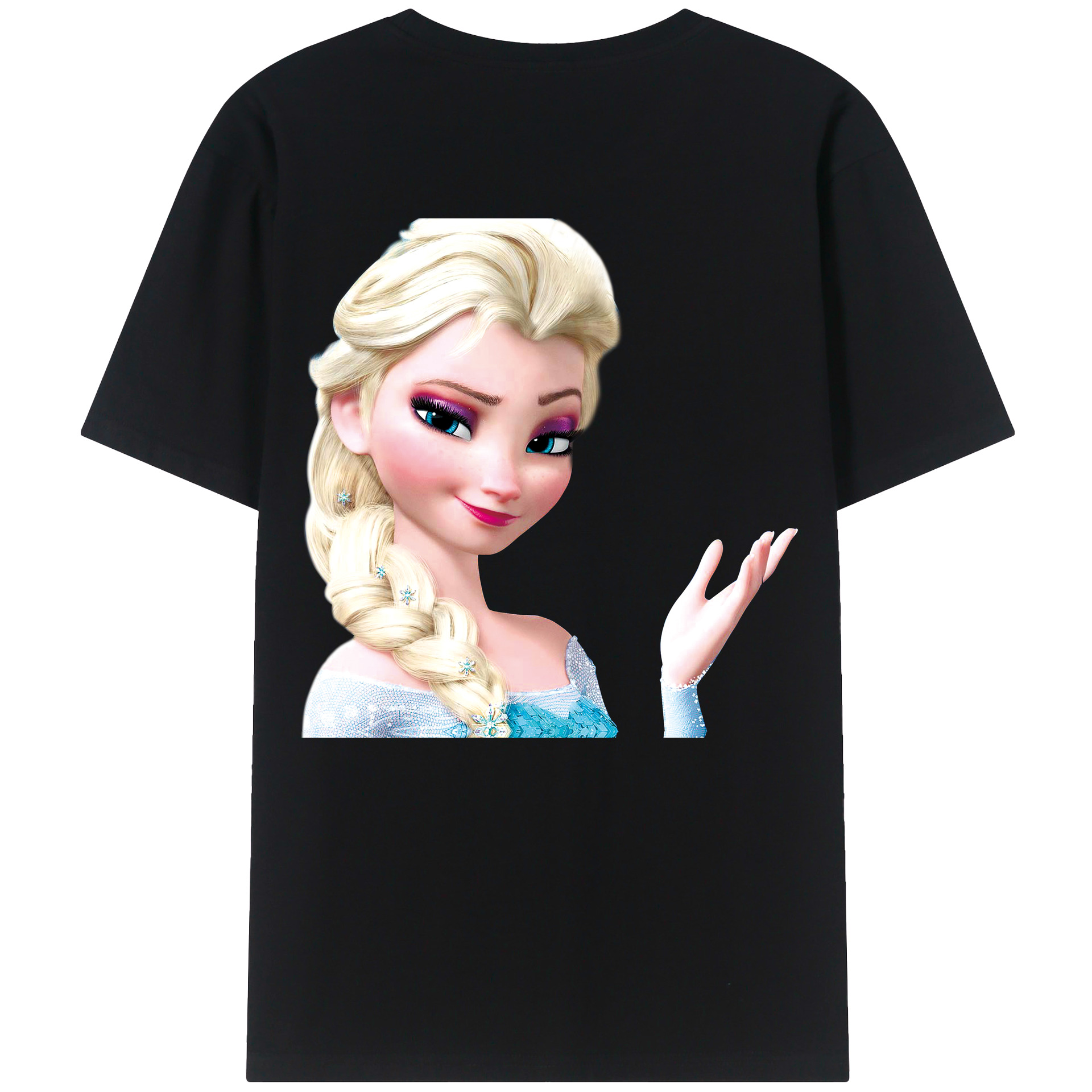 （画像用） アナと雪の女王 アンナ エルサ Frozen Anna Elsa レディース半袖Tシャツ(バックプリント)
