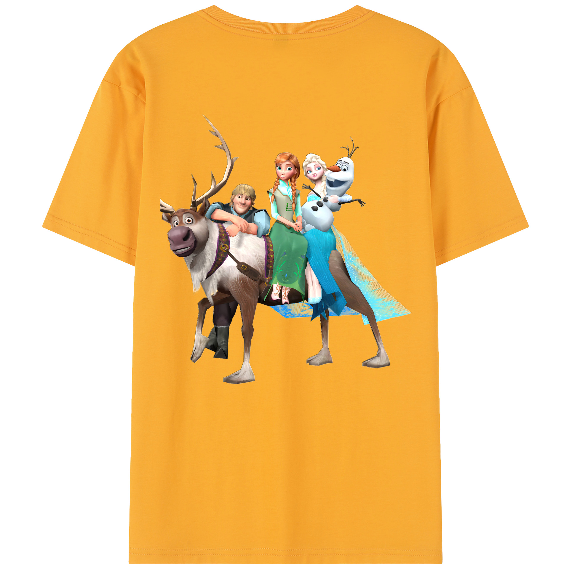 （画像用） アナと雪の女王 アンナ エルサ Frozen Anna Elsa レディース半袖Tシャツ(バックプリント)