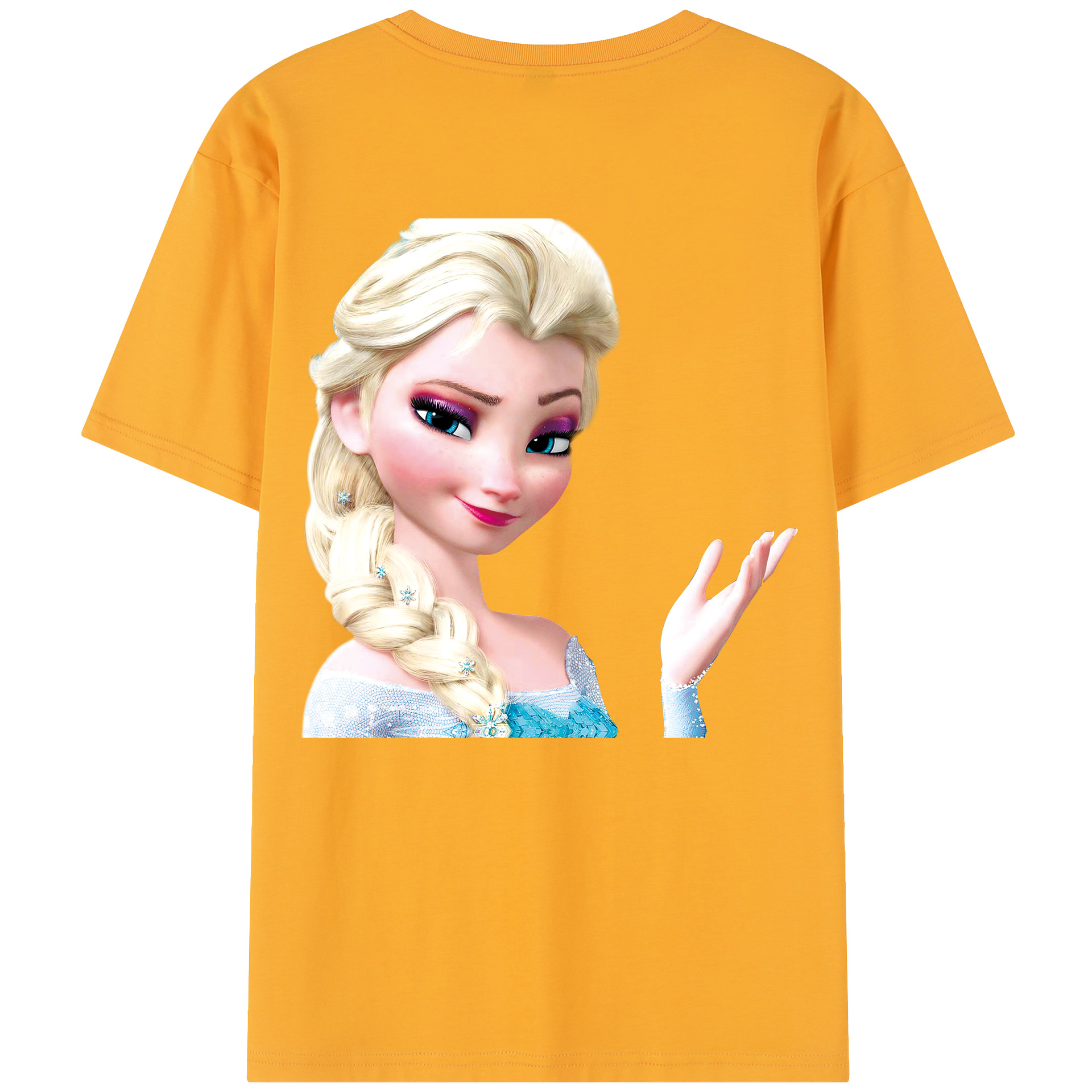 （画像用） アナと雪の女王 アンナ エルサ Frozen Anna Elsa レディース半袖Tシャツ(バックプリント)
