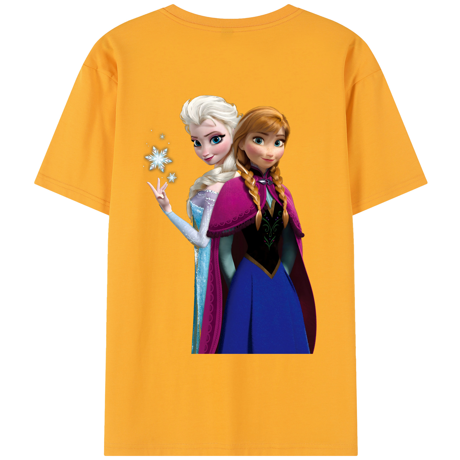 （画像用） アナと雪の女王 アンナ エルサ Frozen Anna Elsa レディース半袖Tシャツ(バックプリント)