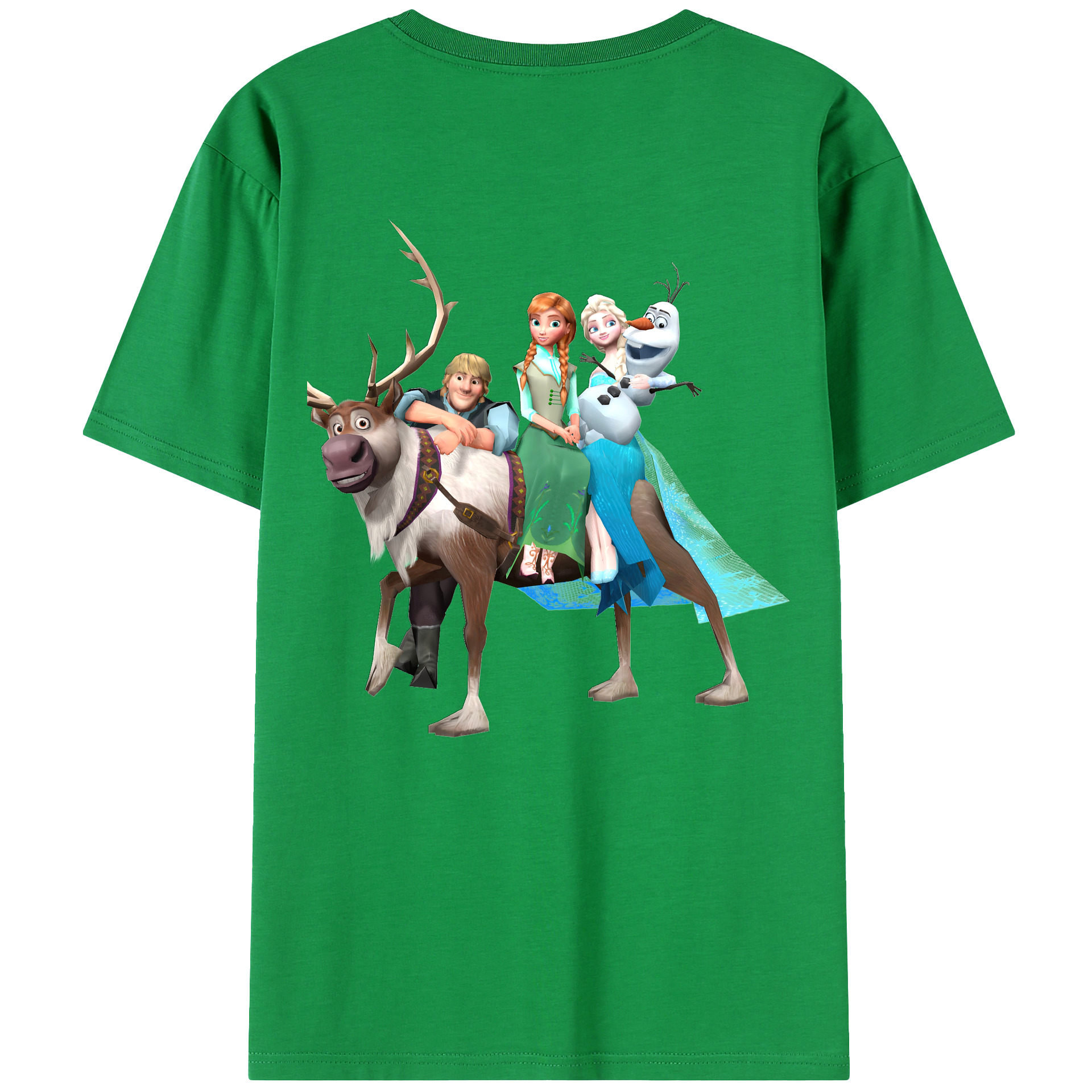 （画像用） アナと雪の女王 アンナ エルサ Frozen Anna Elsa レディース半袖Tシャツ(バックプリント)