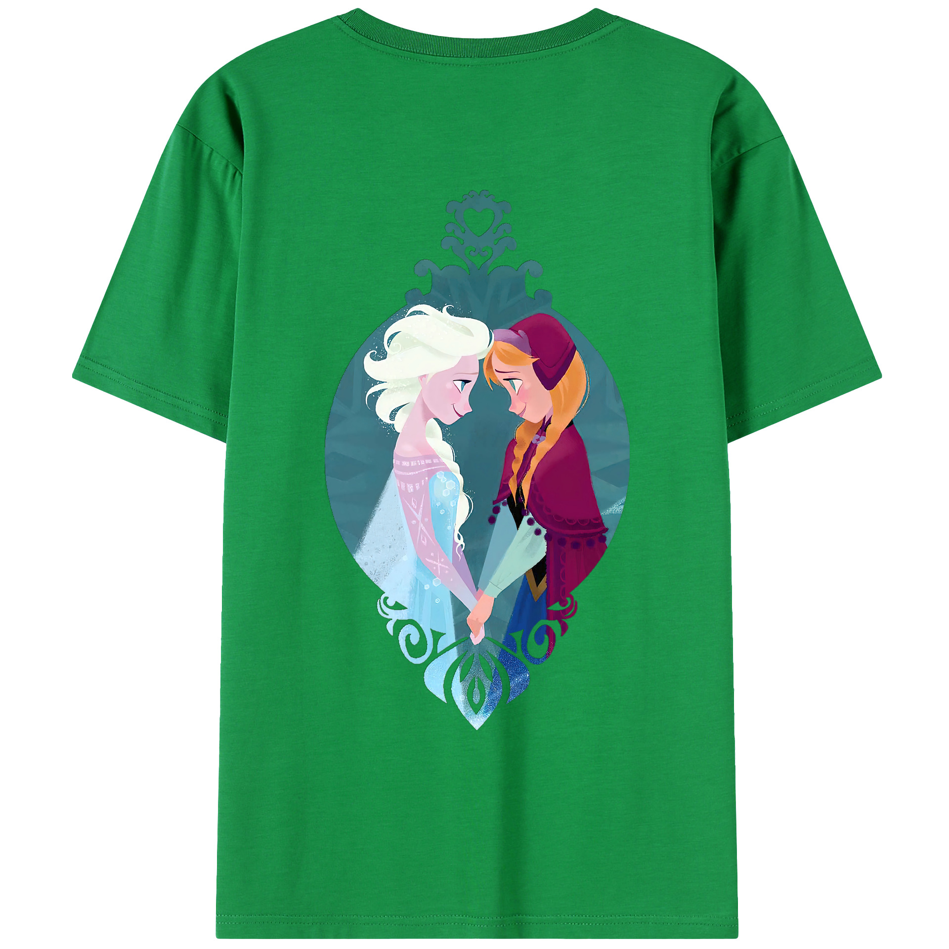 （画像用） アナと雪の女王 アンナ エルサ Frozen Anna Elsa レディース半袖Tシャツ(バックプリント)