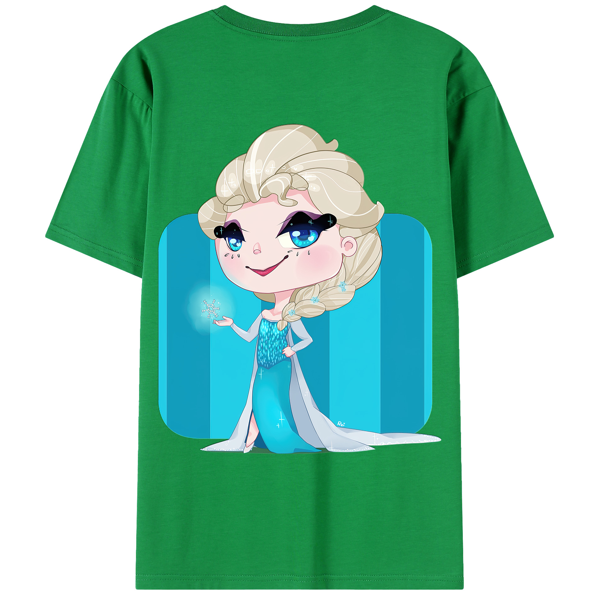 （画像用） アナと雪の女王 アンナ エルサ Frozen Anna Elsa レディース半袖Tシャツ(バックプリント)