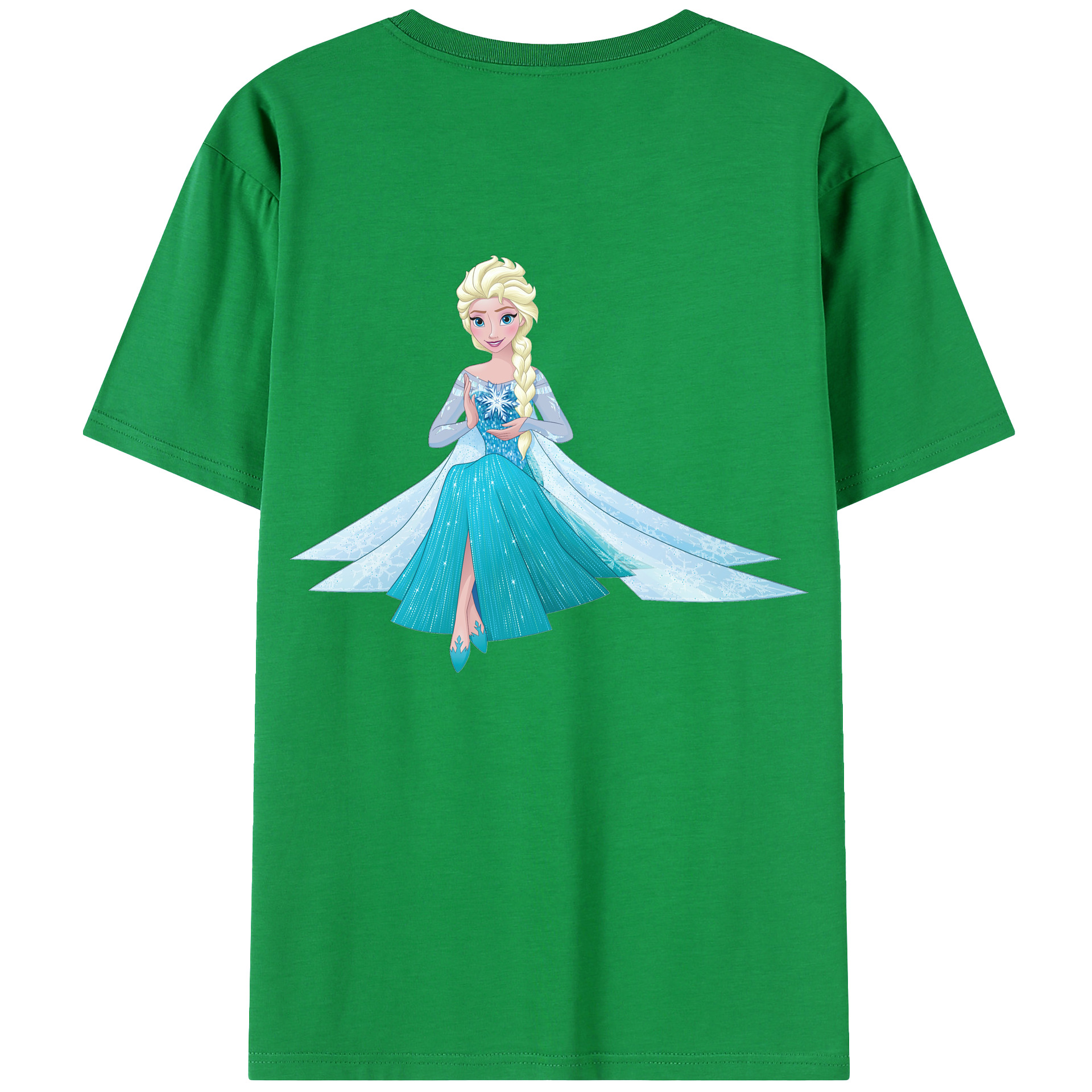 （画像用） アナと雪の女王 アンナ エルサ Frozen Anna Elsa レディース半袖Tシャツ(バックプリント)