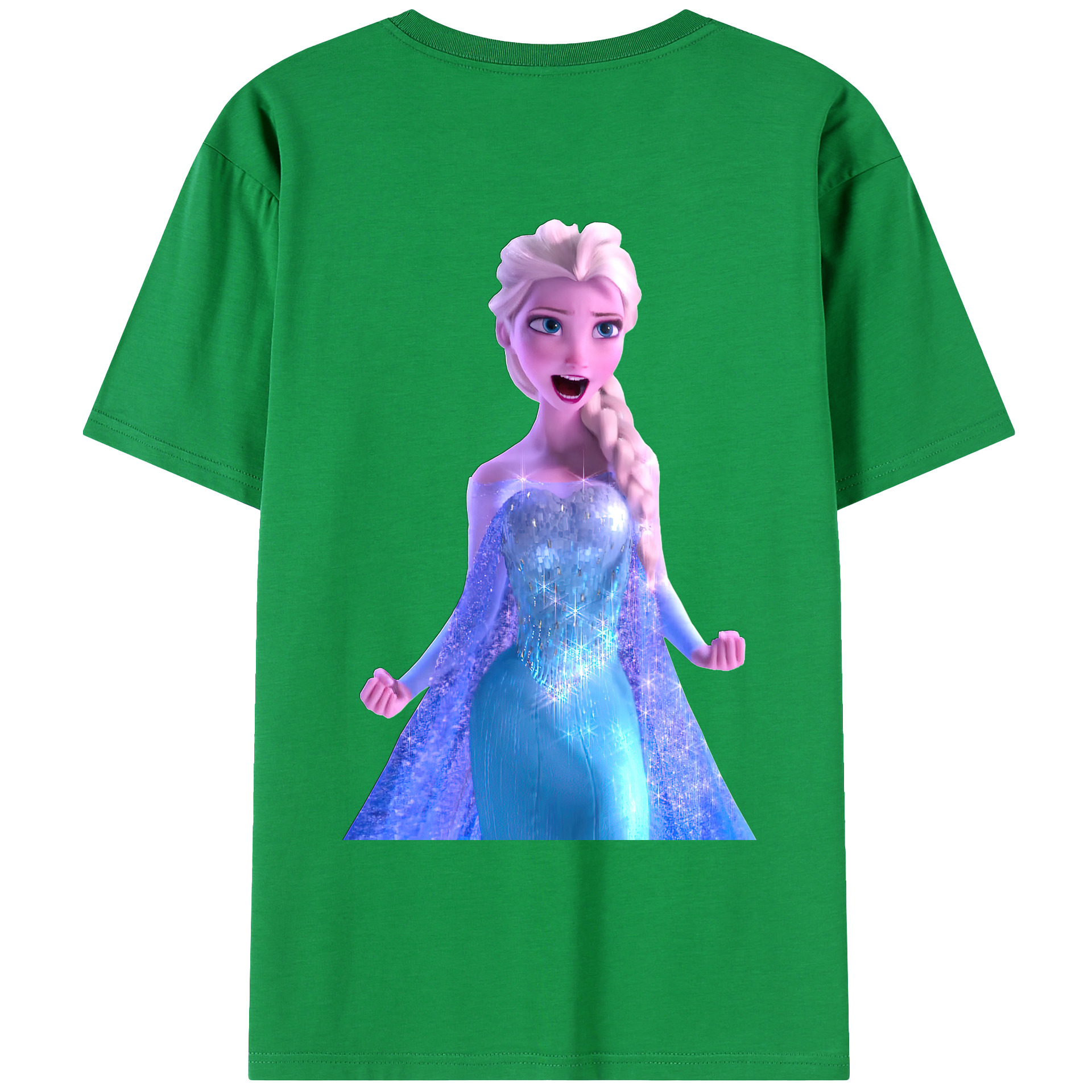 （画像用） アナと雪の女王 アンナ エルサ Frozen Anna Elsa レディース半袖Tシャツ(バックプリント)