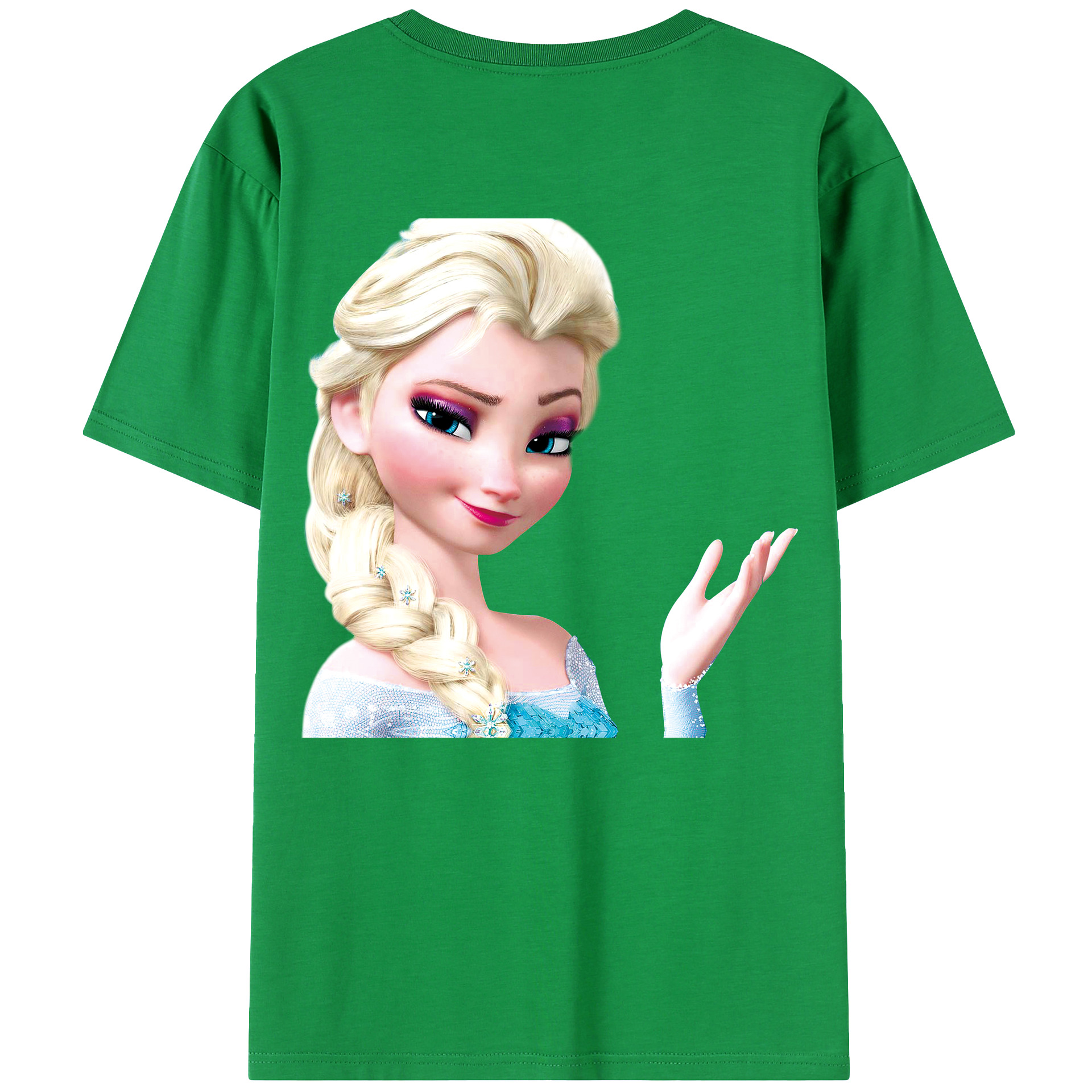 （画像用） アナと雪の女王 アンナ エルサ Frozen Anna Elsa レディース半袖Tシャツ(バックプリント)