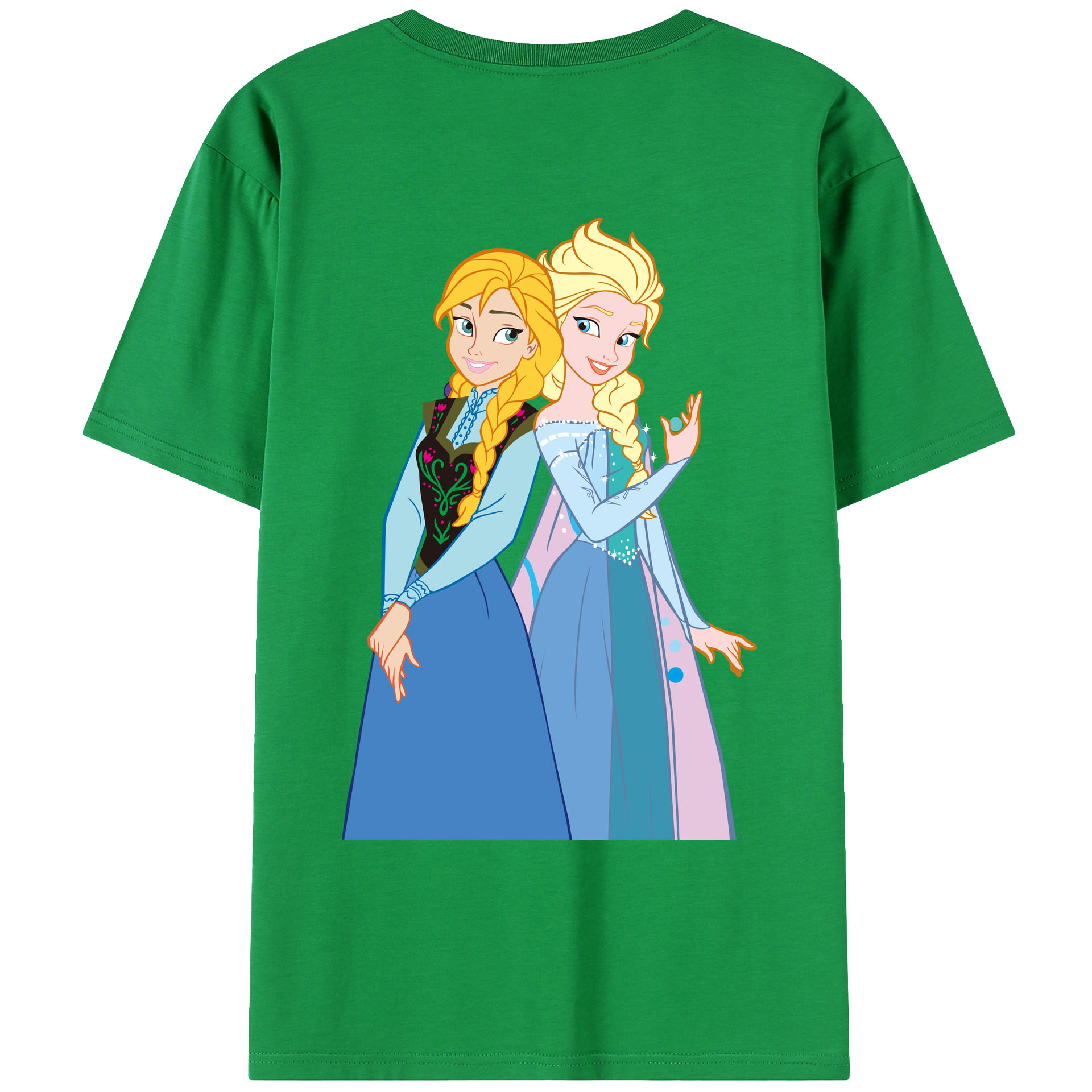 （画像用） アナと雪の女王 アンナ エルサ Frozen Anna Elsa レディース半袖Tシャツ(バックプリント)