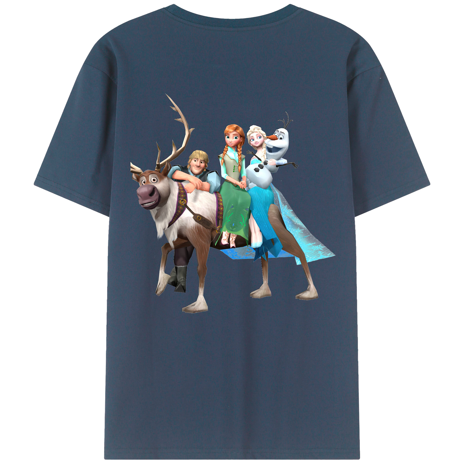 （画像用） アナと雪の女王 アンナ エルサ Frozen Anna Elsa レディース半袖Tシャツ(バックプリント)
