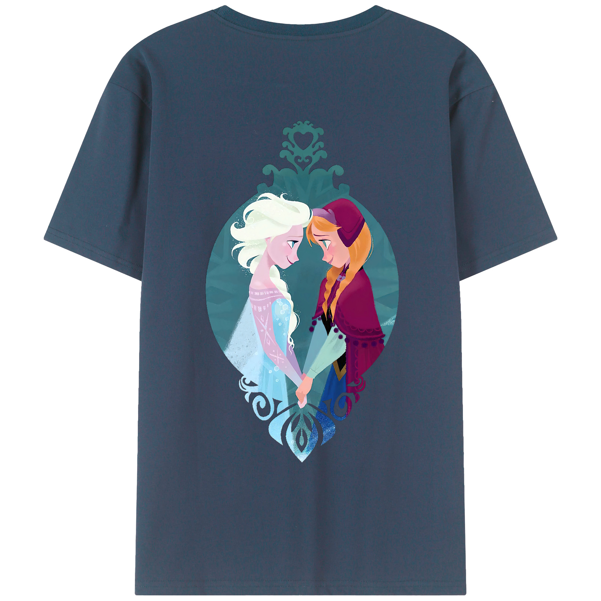 （画像用） アナと雪の女王 アンナ エルサ Frozen Anna Elsa レディース半袖Tシャツ(バックプリント)