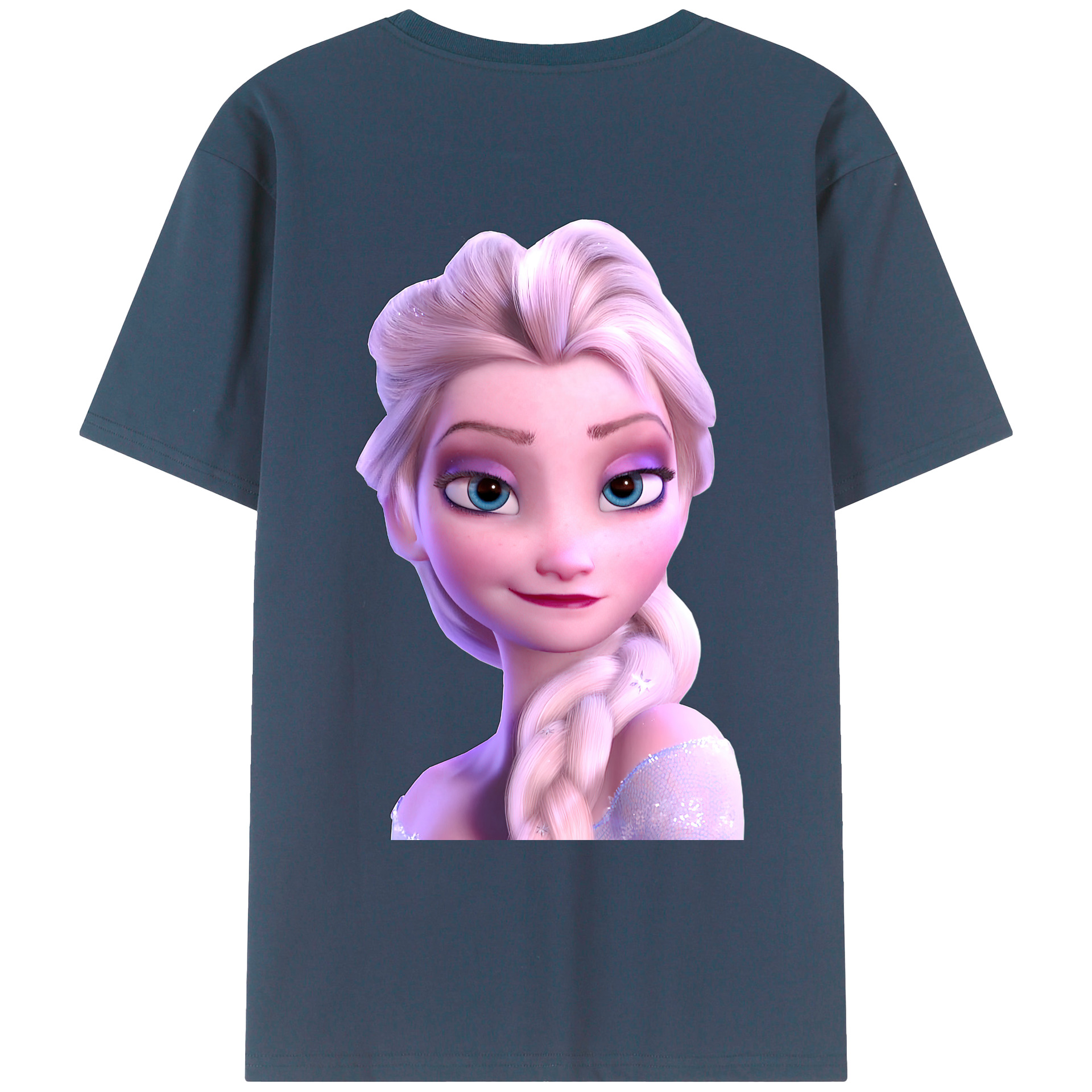 （画像用） アナと雪の女王 アンナ エルサ Frozen Anna Elsa レディース半袖Tシャツ(バックプリント)