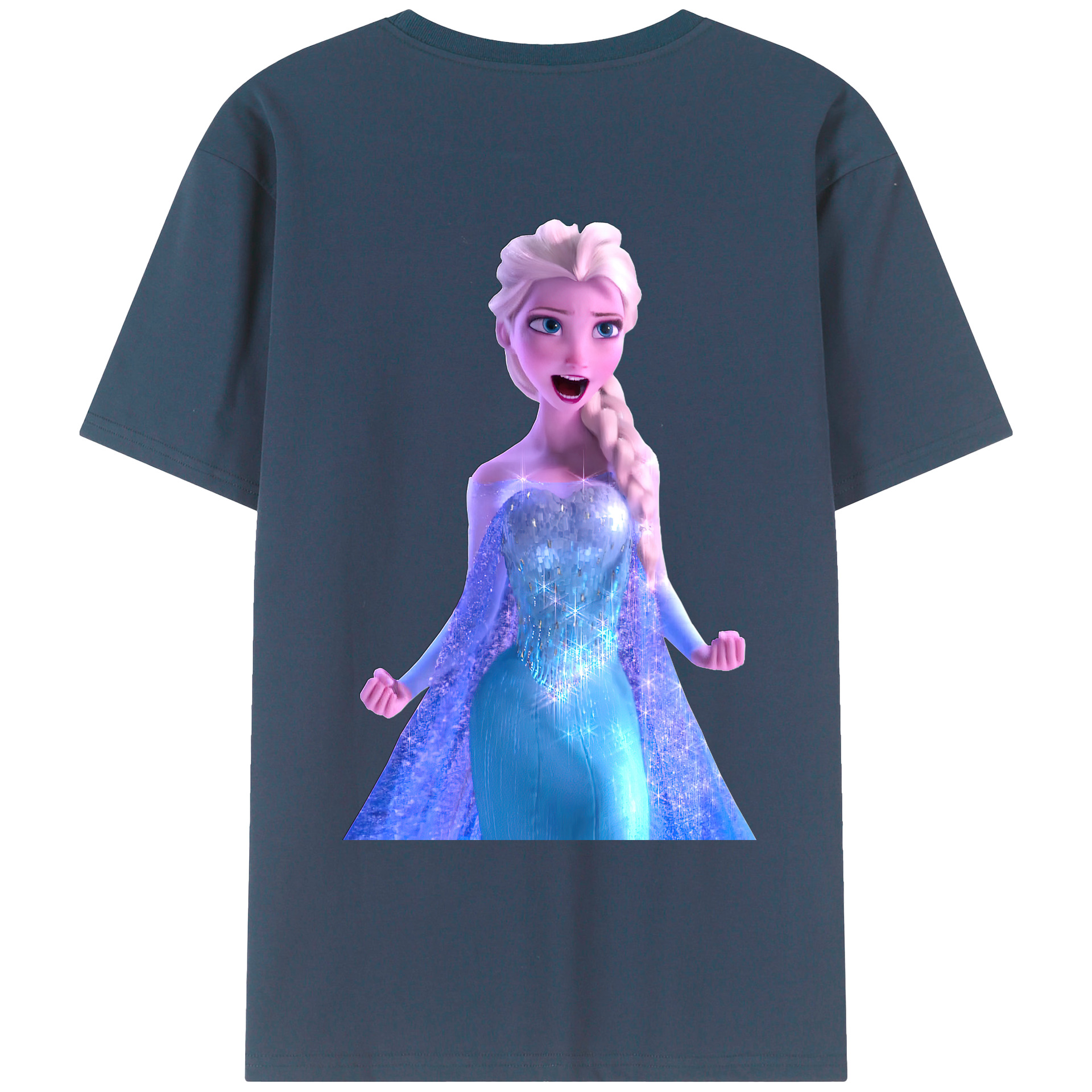 （画像用） アナと雪の女王 アンナ エルサ Frozen Anna Elsa レディース半袖Tシャツ(バックプリント)