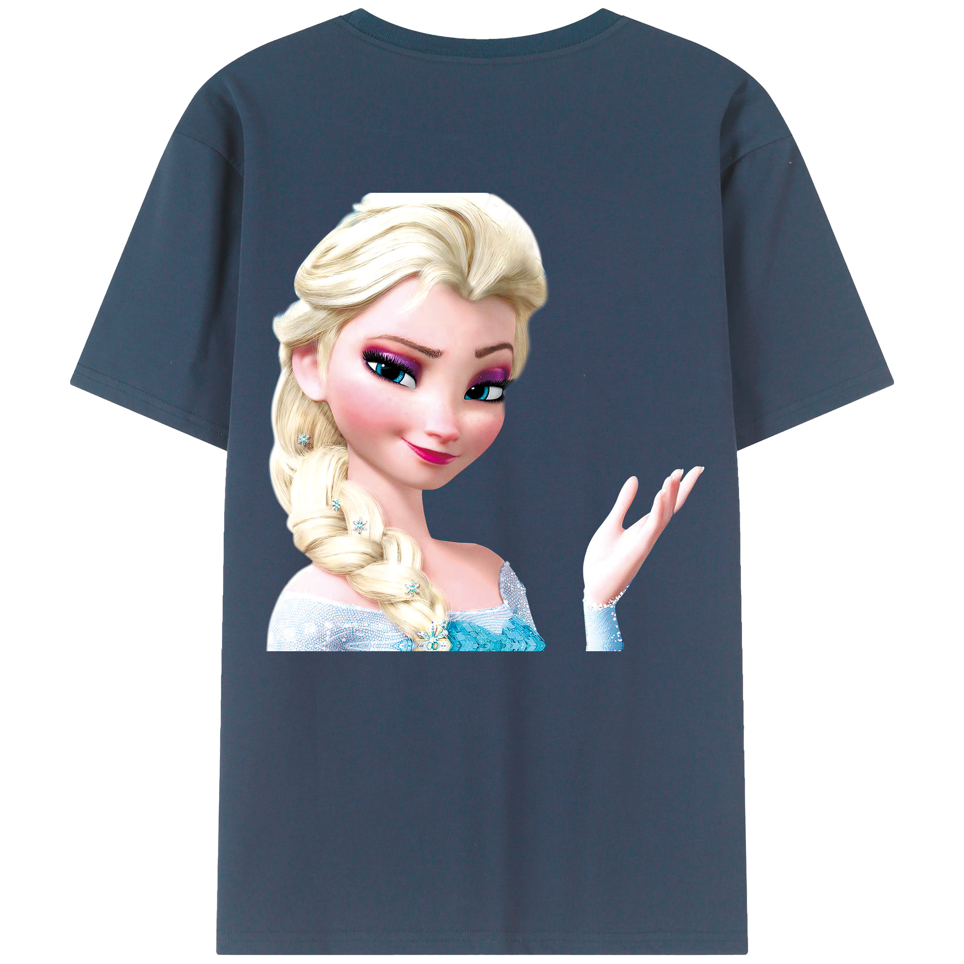 （画像用） アナと雪の女王 アンナ エルサ Frozen Anna Elsa レディース半袖Tシャツ(バックプリント)