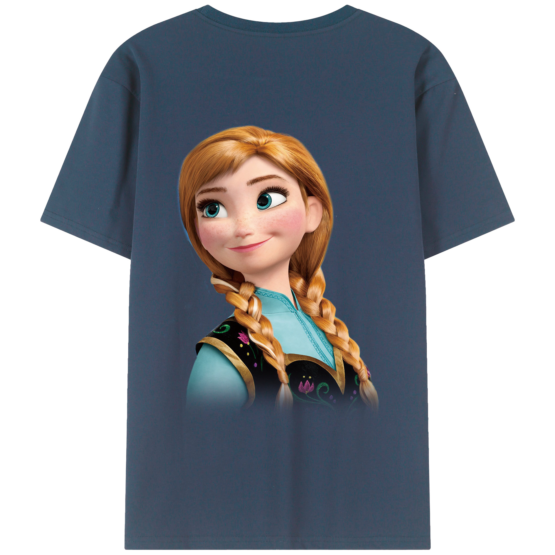 （画像用） アナと雪の女王 アンナ エルサ Frozen Anna Elsa レディース半袖Tシャツ(バックプリント)