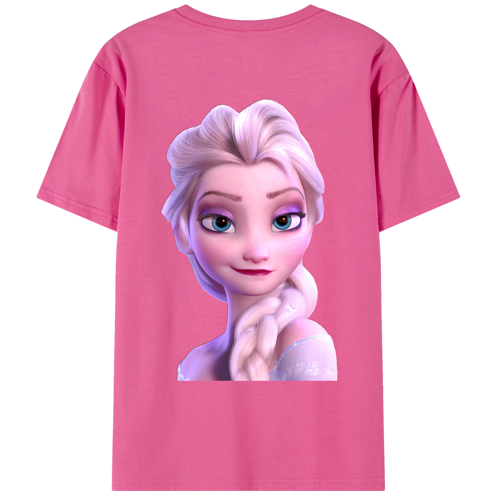 （画像用） アナと雪の女王 アンナ エルサ Frozen Anna Elsa レディース半袖Tシャツ(バックプリント)