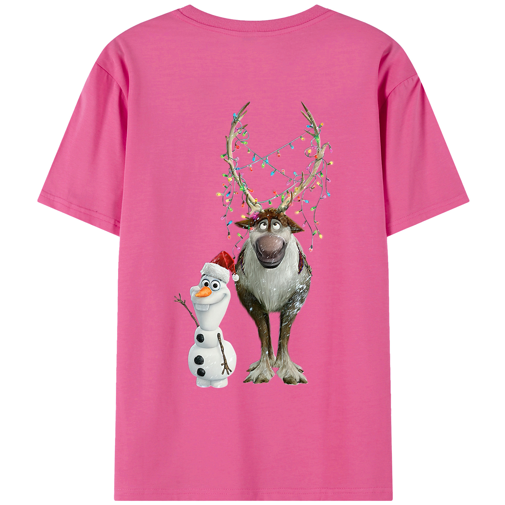 （画像用） アナと雪の女王 アンナ エルサ Frozen Anna Elsa レディース半袖Tシャツ(バックプリント)