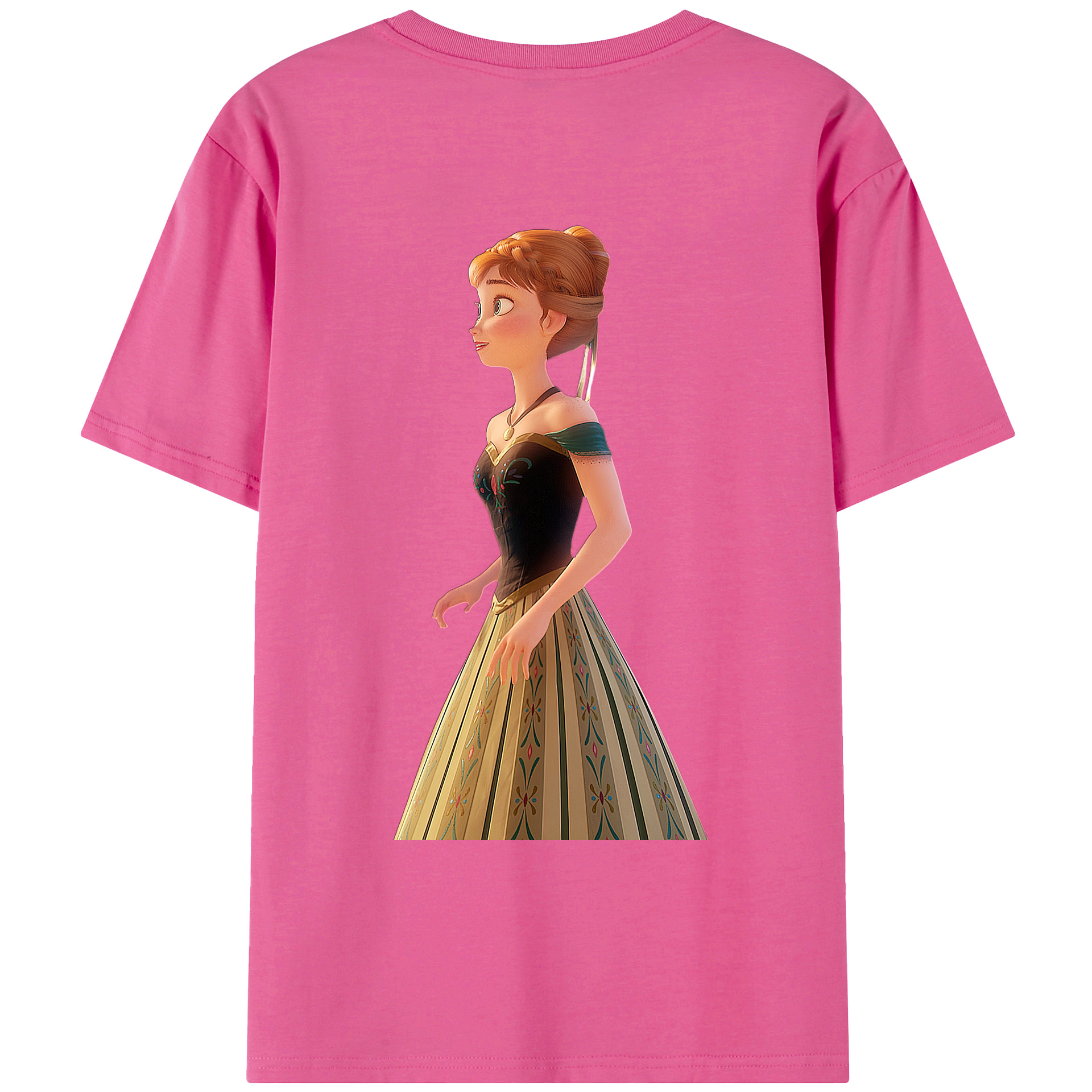 （画像用） アナと雪の女王 アンナ エルサ Frozen Anna Elsa レディース半袖Tシャツ(バックプリント)